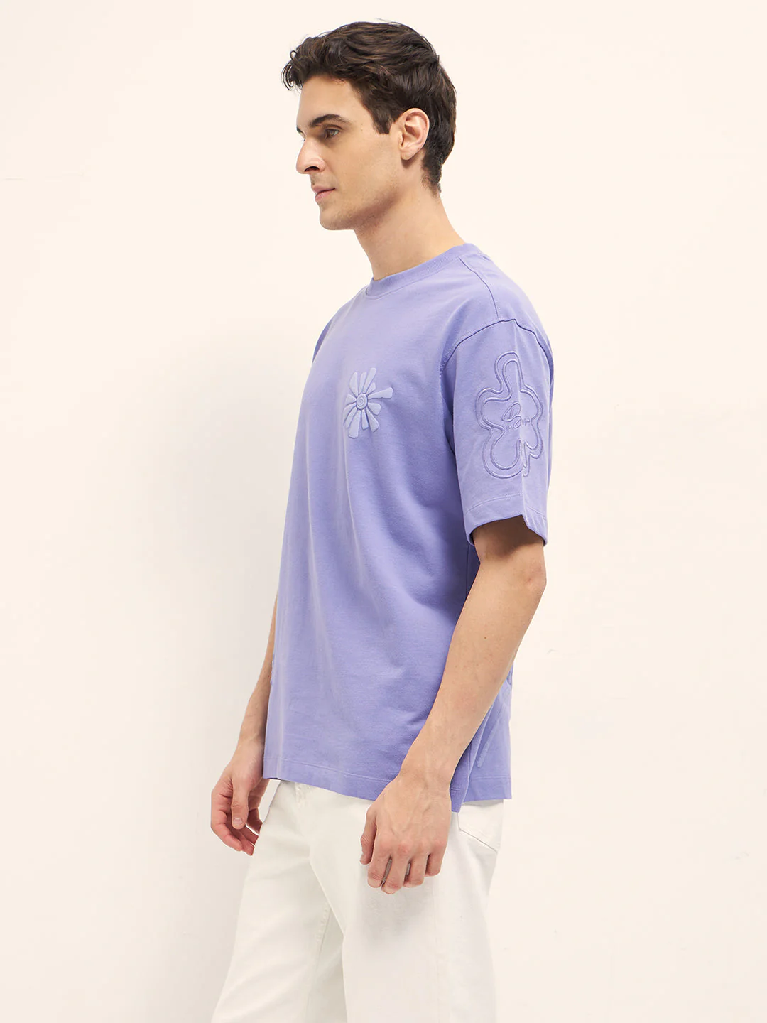 Men Purple Oversized T-Shirt - Image 3