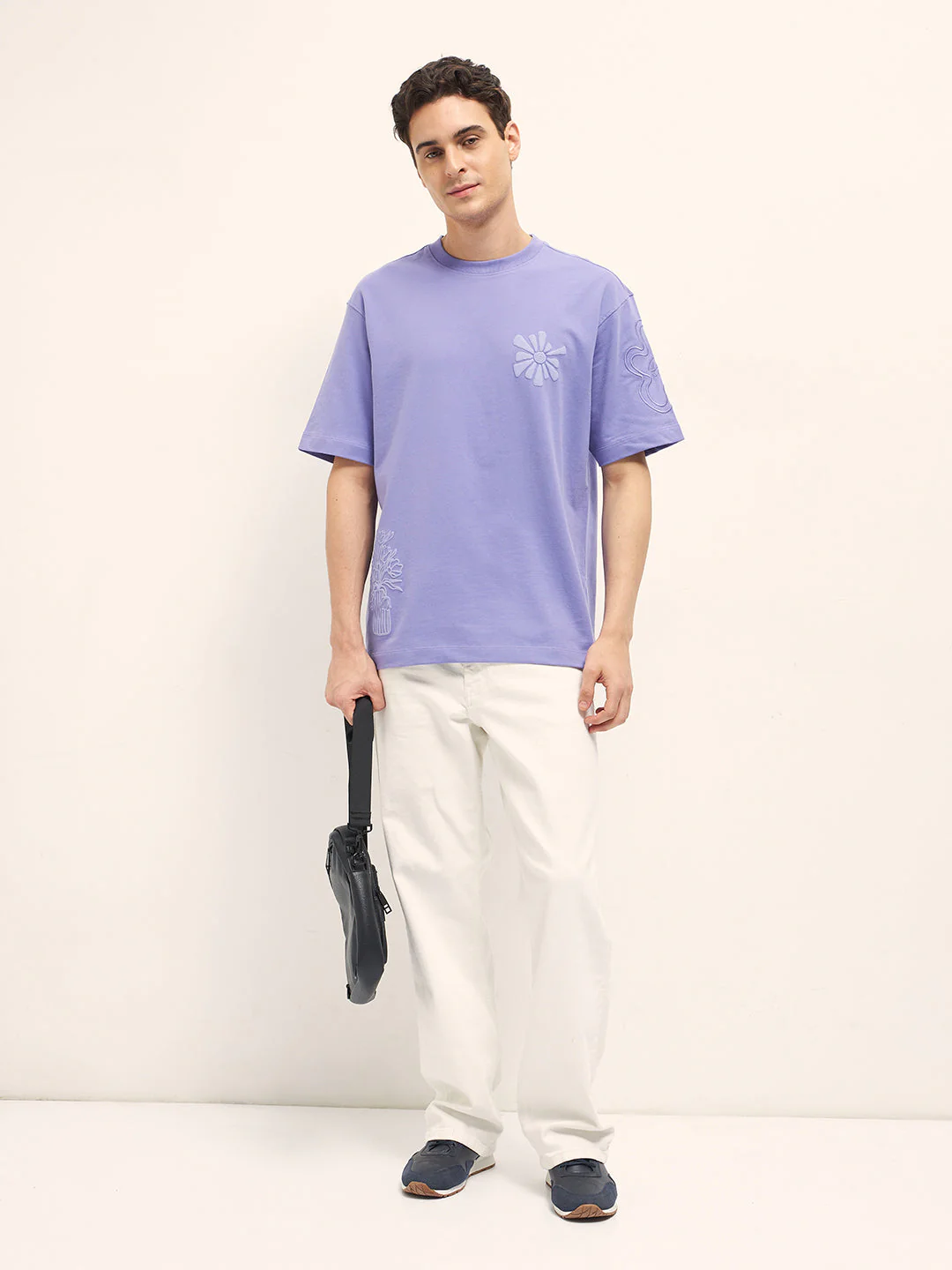 Men Purple Oversized T-Shirt - Image 4