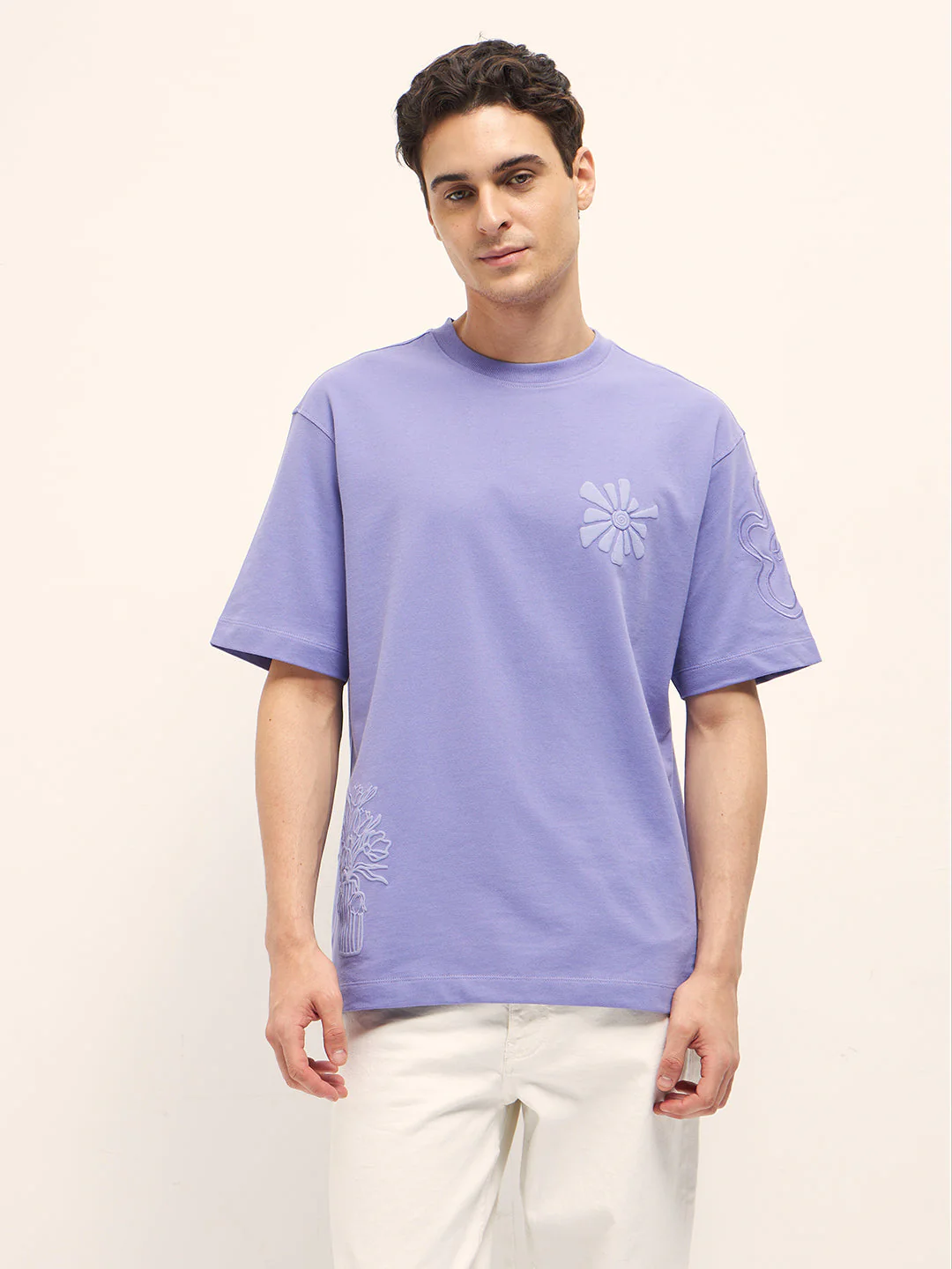 Men Purple Oversized T-Shirt - Image 6