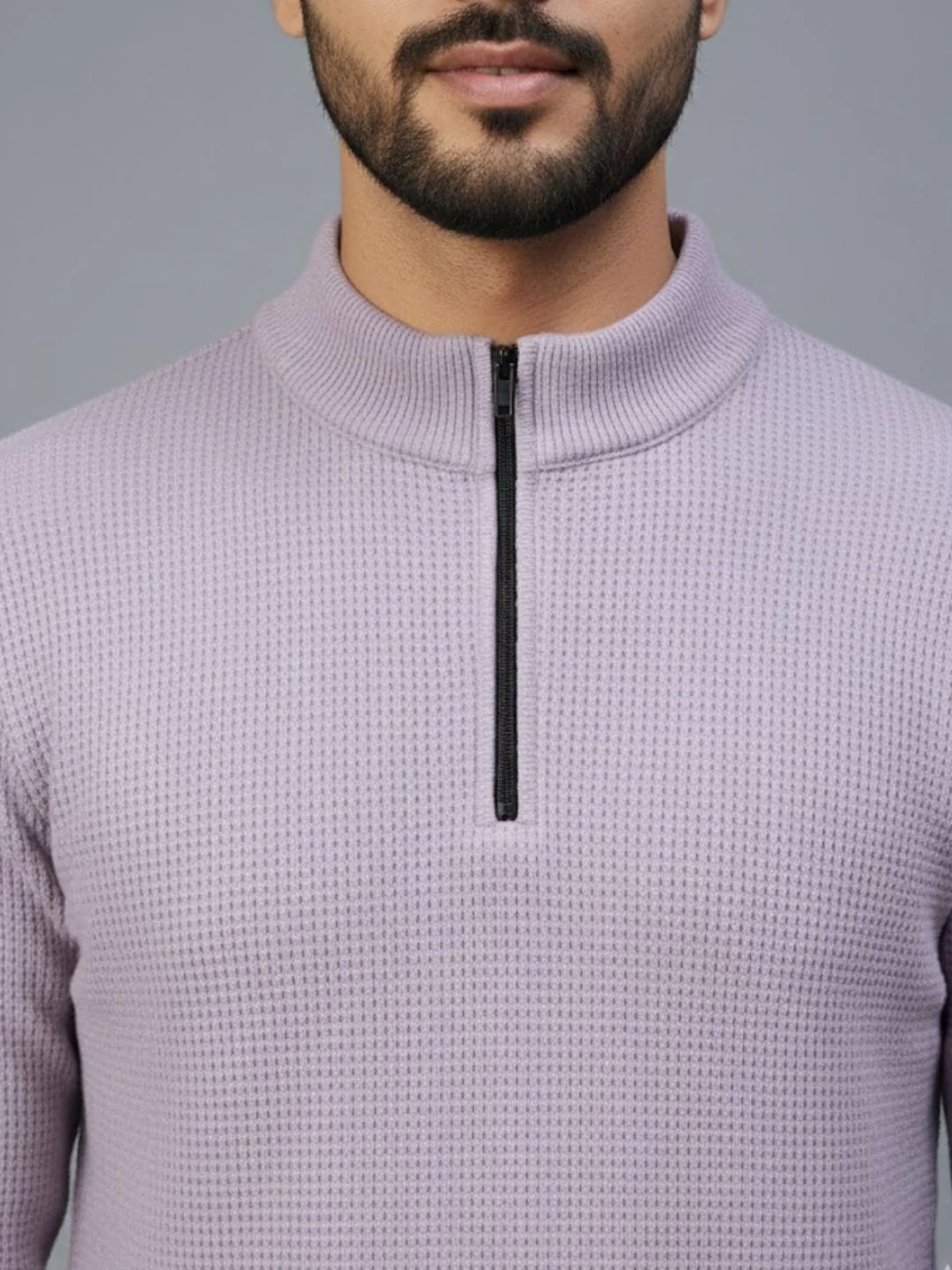 Men Purple Polo Neck T-Shirt - Image 3