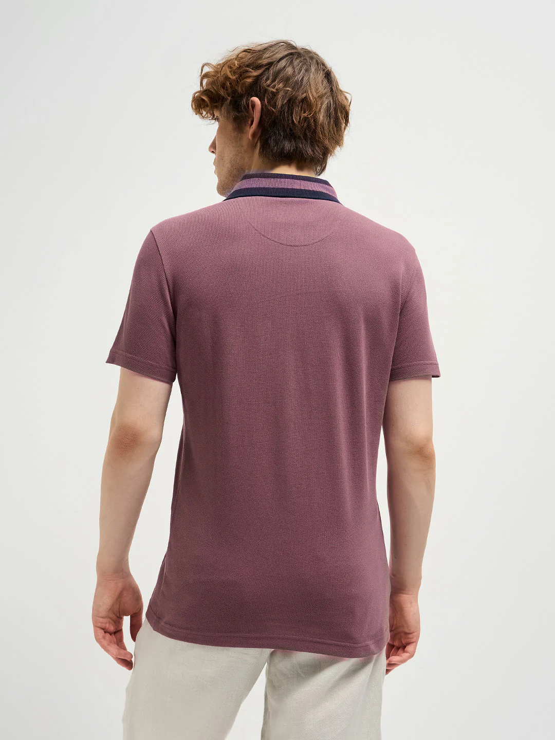 Men Purple Polo T-shirt - Image 2