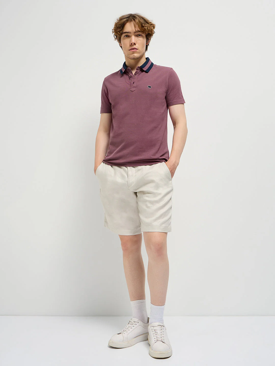 Men Purple Polo T-shirt - Image 4