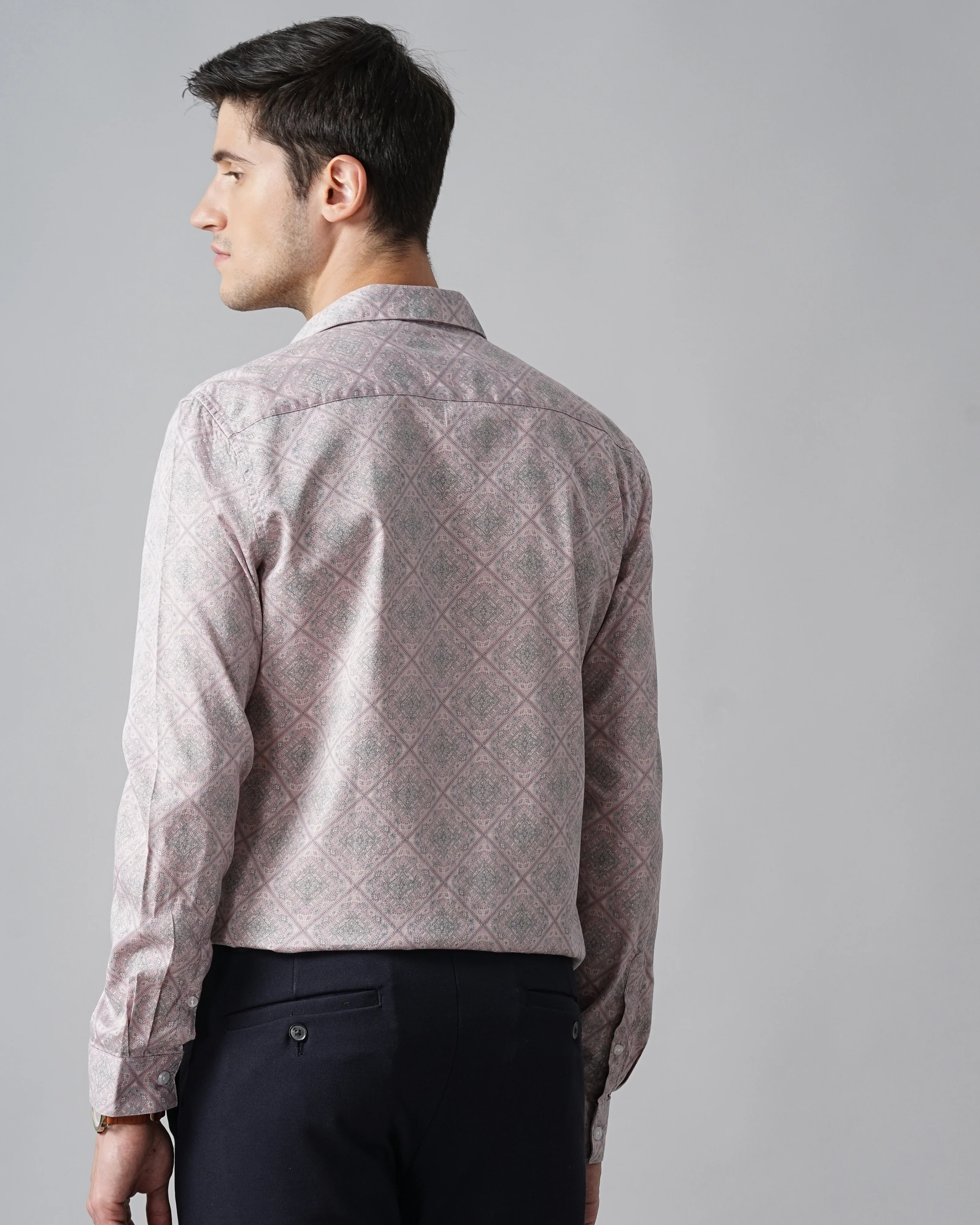 Men Purple Printed Shirt - Image 2