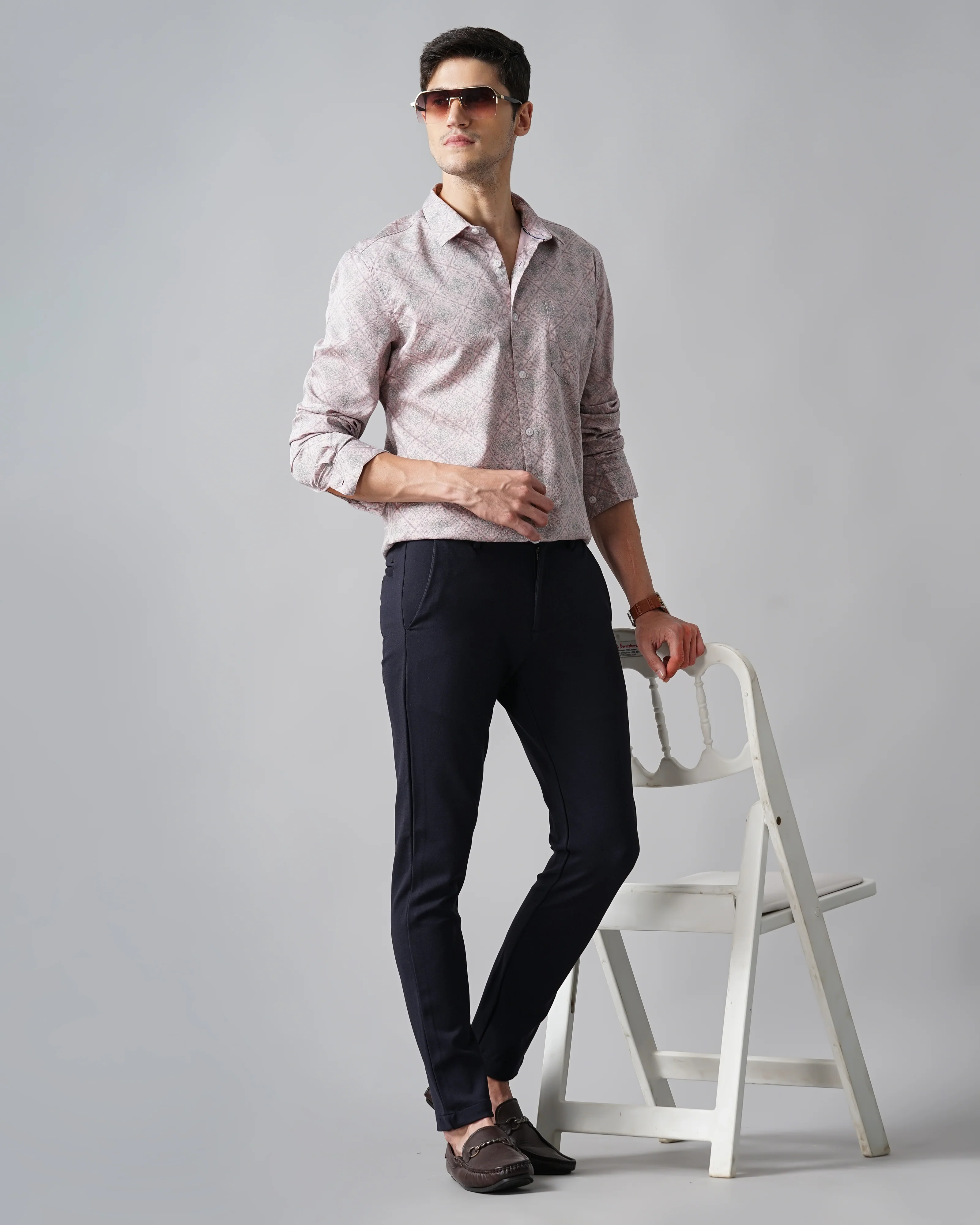 Men Purple Printed Shirt - Image 8