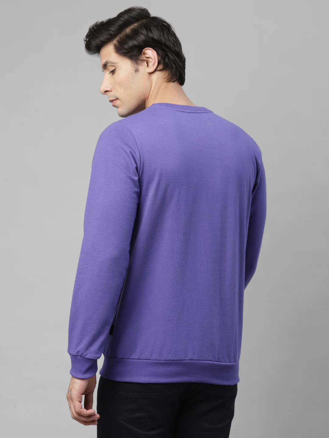 Men Purple Printed Sweatshirt - Image 2
