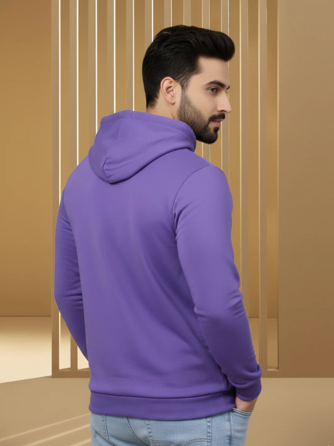 Men Purple Regualr Fit Sweatshirt - Image 2
