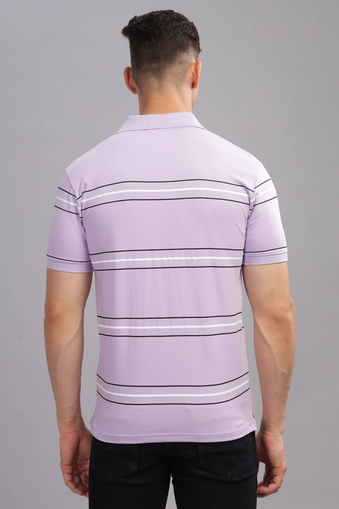 Men Purple Regular Fit Polo T-Shirt - Image 3