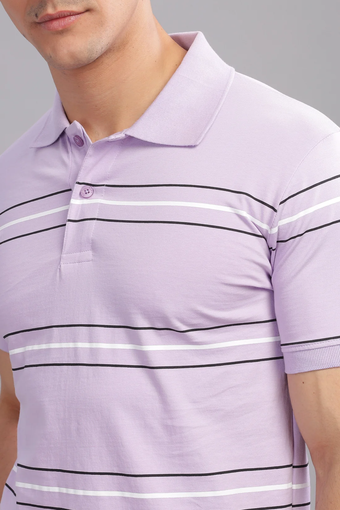 Men Purple Regular Fit Polo T-Shirt - Image 4