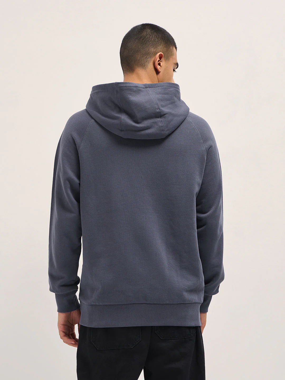 Men Purple Relaxed Fit Hoodie - Image 2