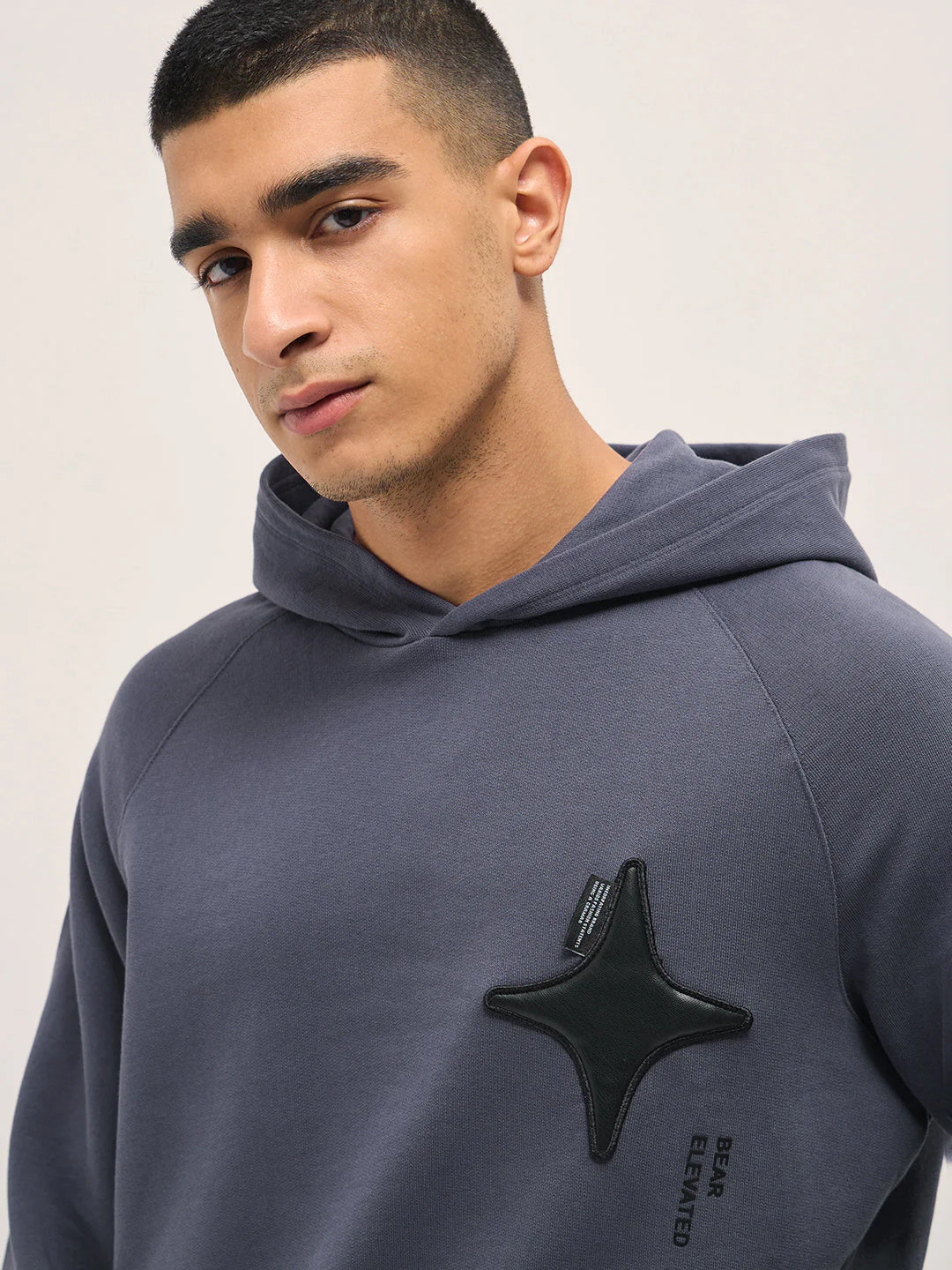 Men Purple Relaxed Fit Hoodie - Image 5