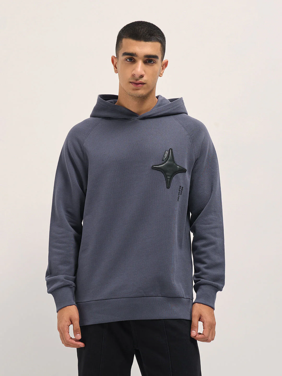 Men Purple Relaxed Fit Hoodie - Image 6