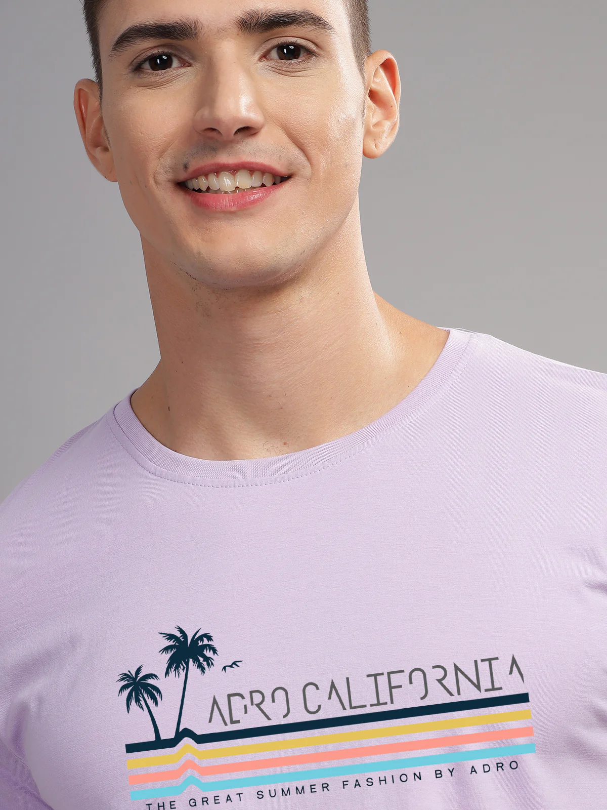 Men Purple Round Neck T Shirt - Image 2