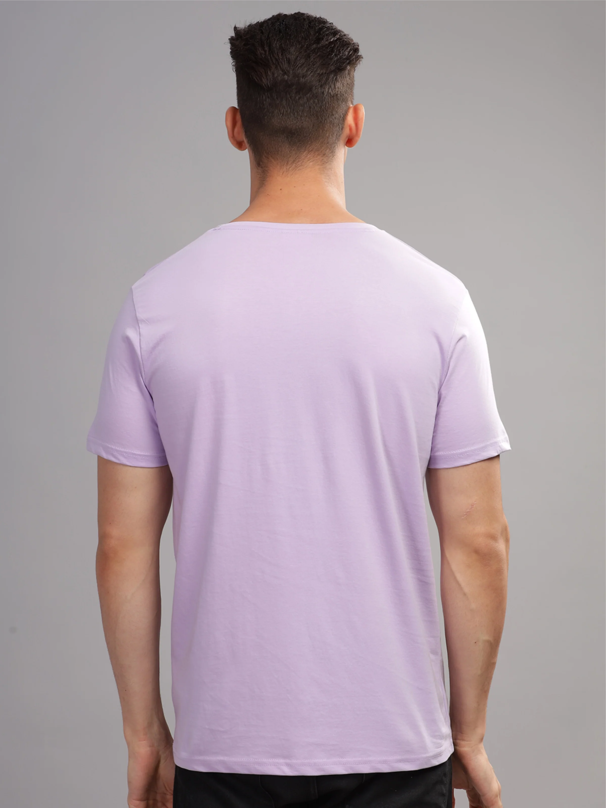 Men Purple Round Neck T Shirt - Image 3