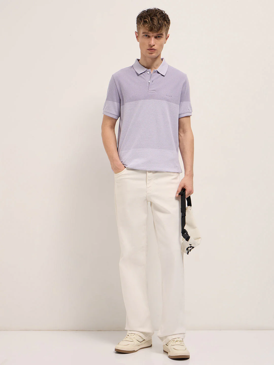 Men Purple Slim Fit Polo - Image 4