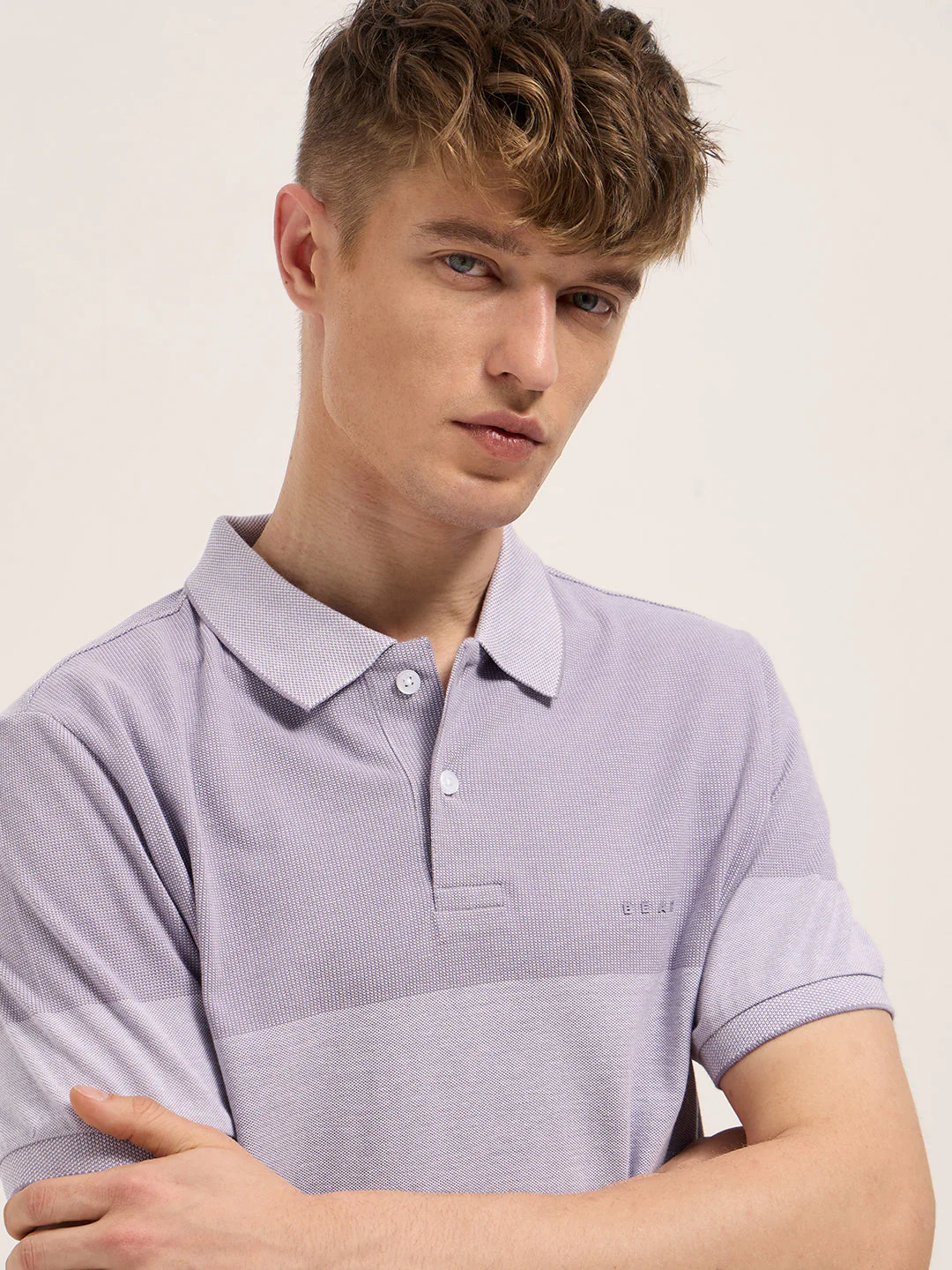 Men Purple Slim Fit Polo - Image 5