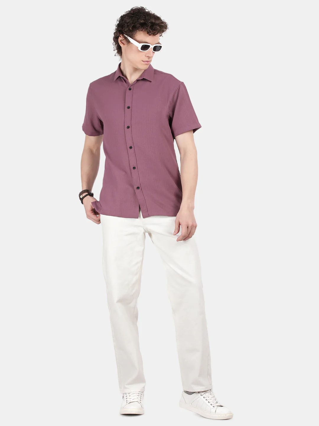 Men Purple Slim Fit Shirt - Image 3