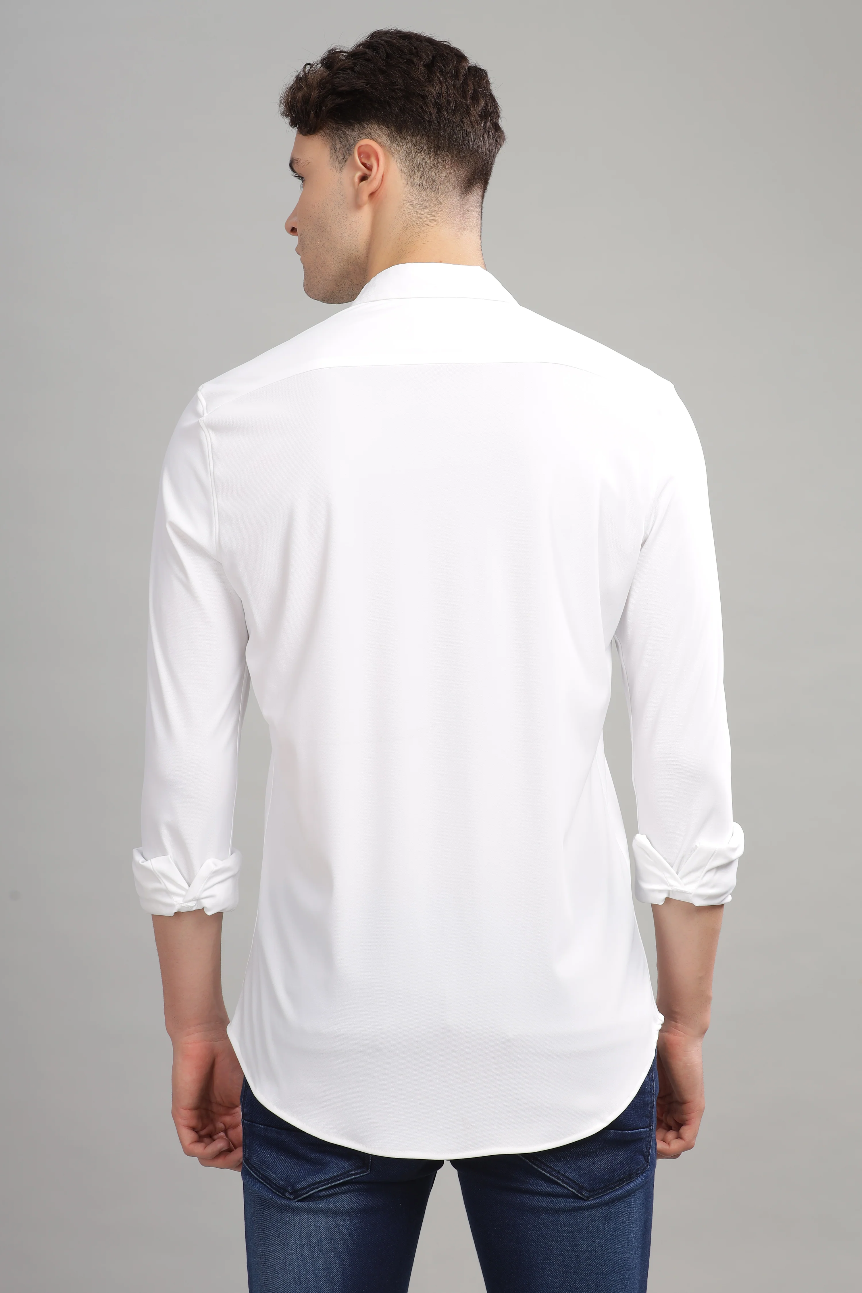 Men White Slim Fit Shirt - Image 4