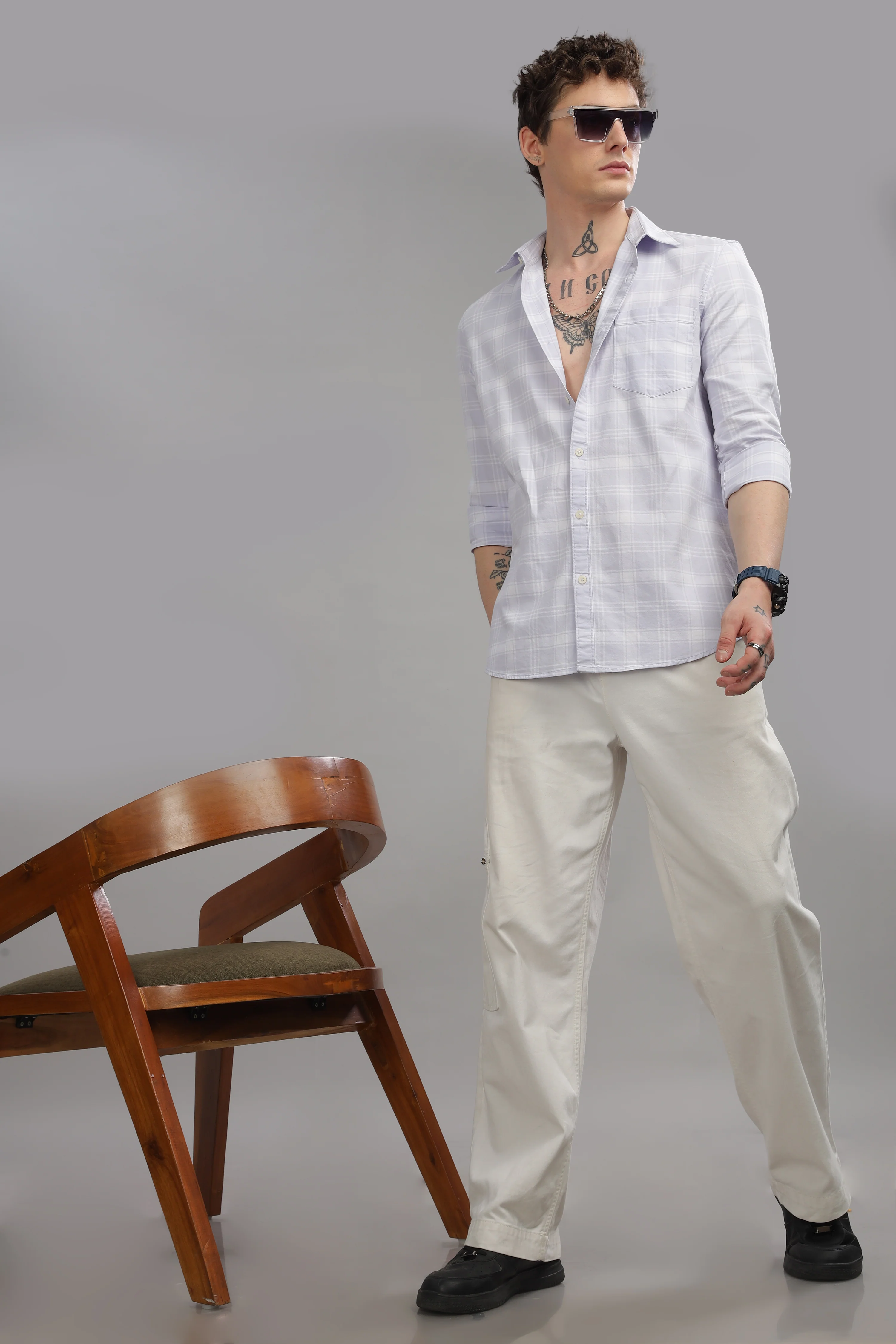 Men Purple Slim Fit Shirt - Image 3