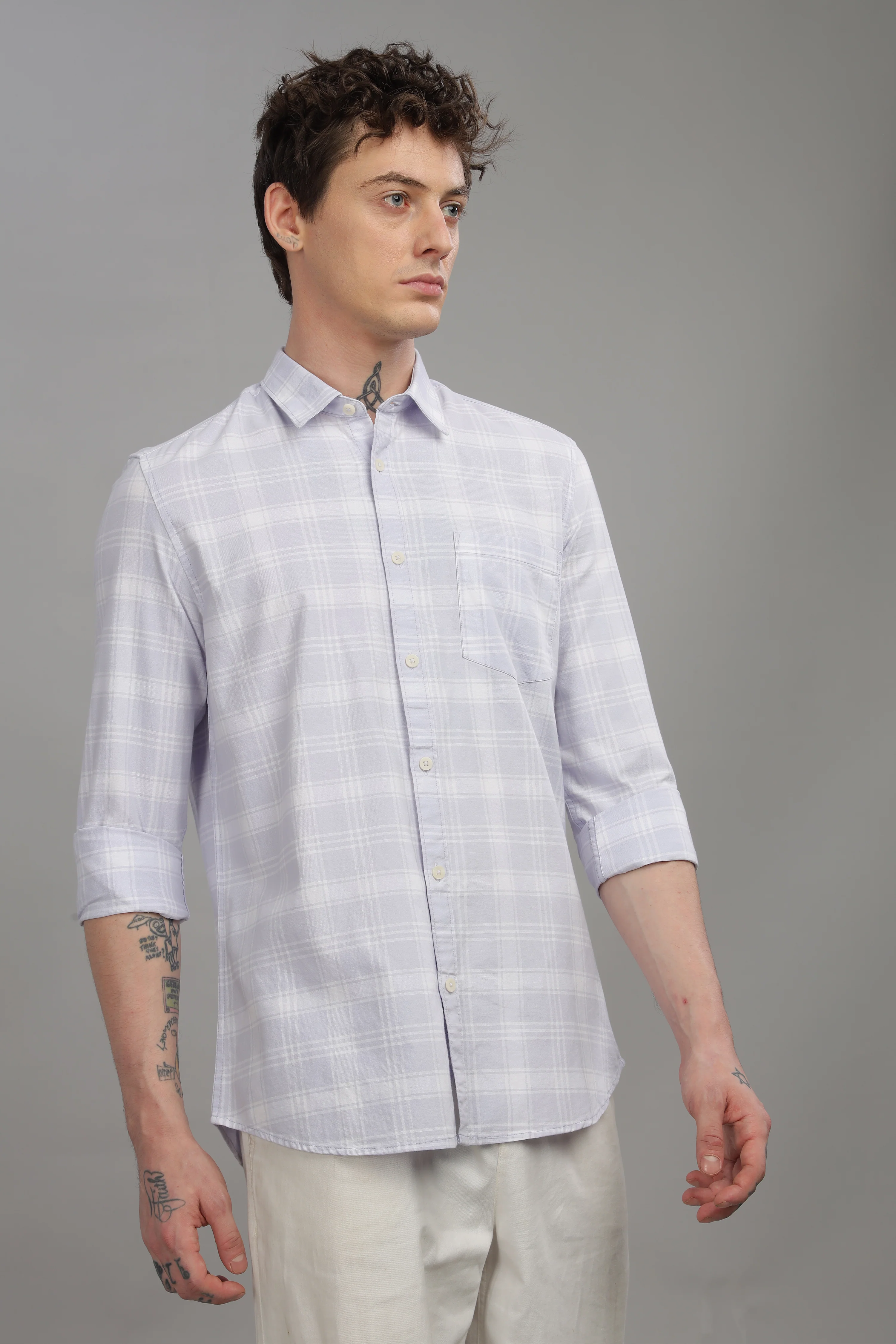 Men Purple Slim Fit Shirt - Image 5