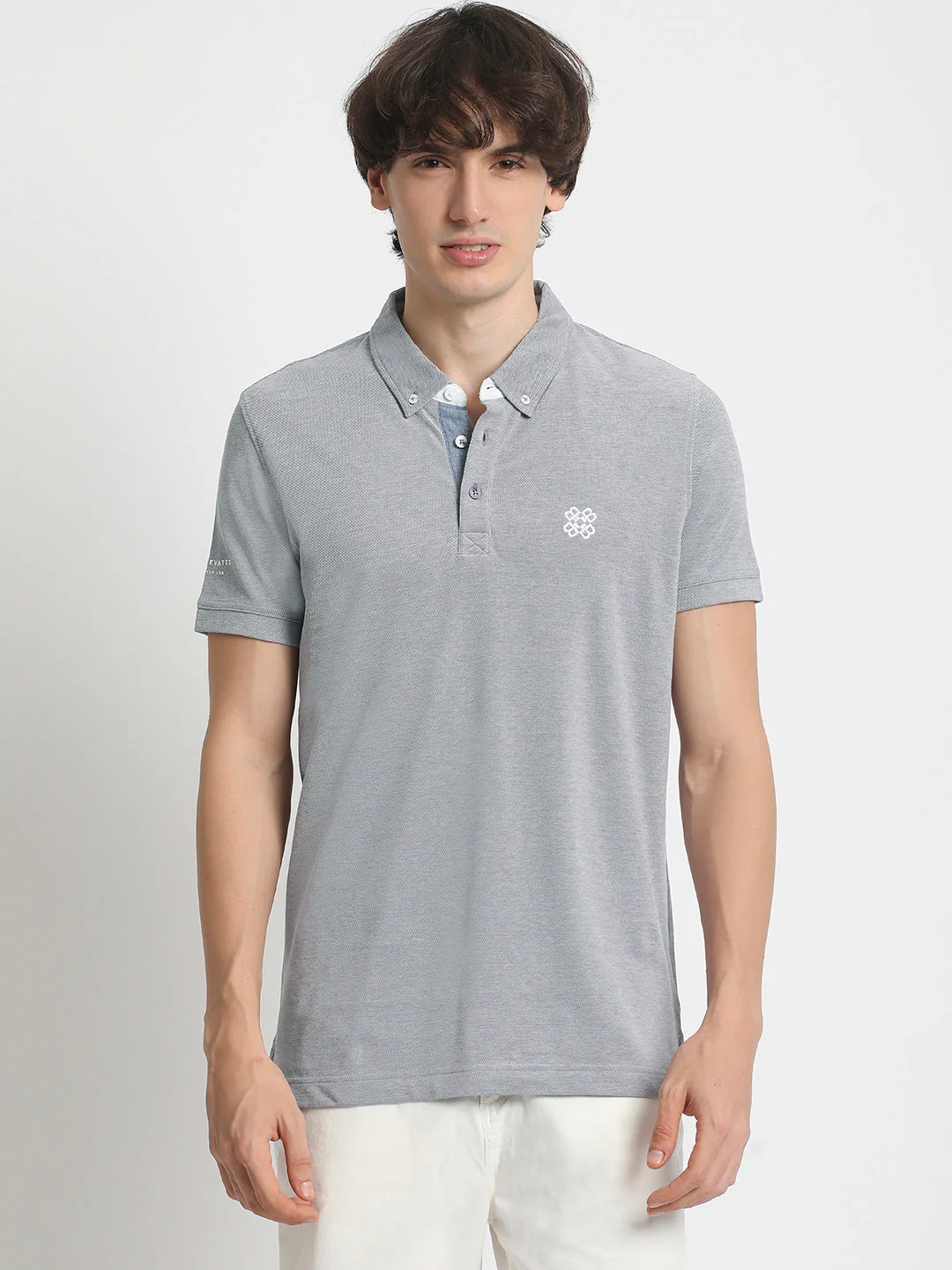 Men Purple Solid Regular Fit Polo Collar T-shirt - Image 2