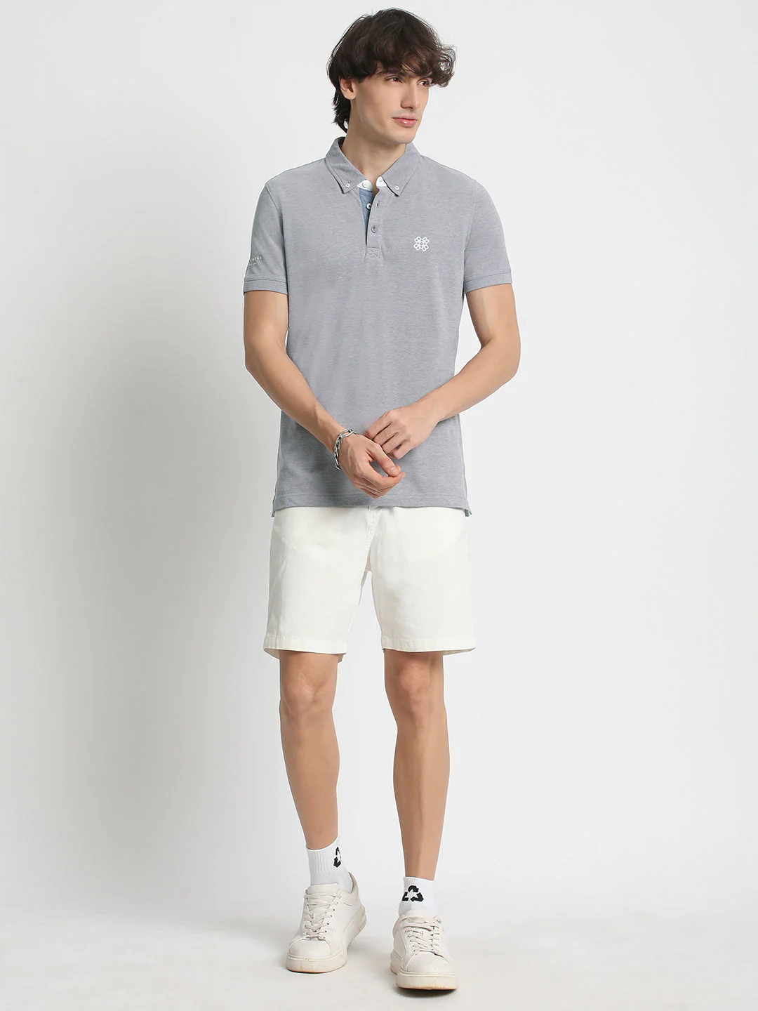 Men Purple Solid Regular Fit Polo Collar T-shirt - Image 5
