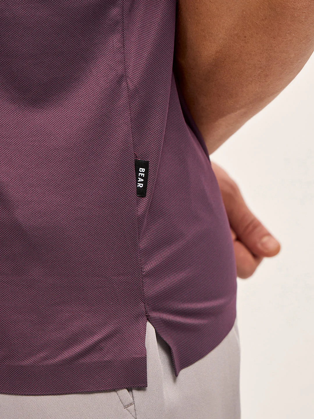 Men Purple Solid Regular Fit Polo T-shirt - Image 6