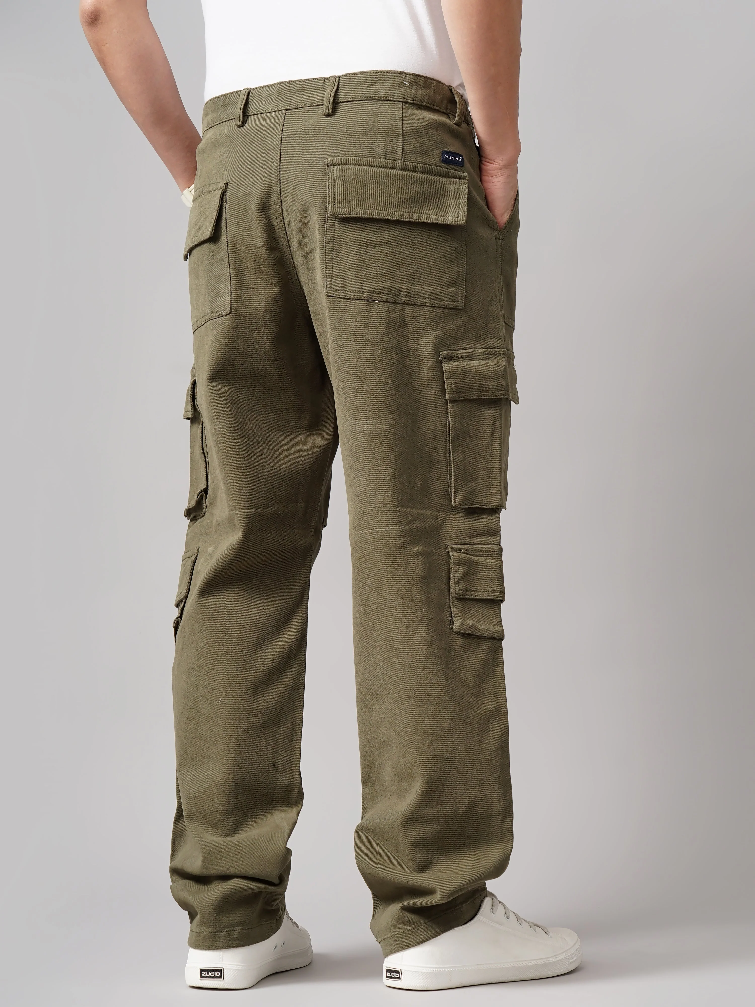 Men Quad Olive Baggy Cargo Pant - Image 2