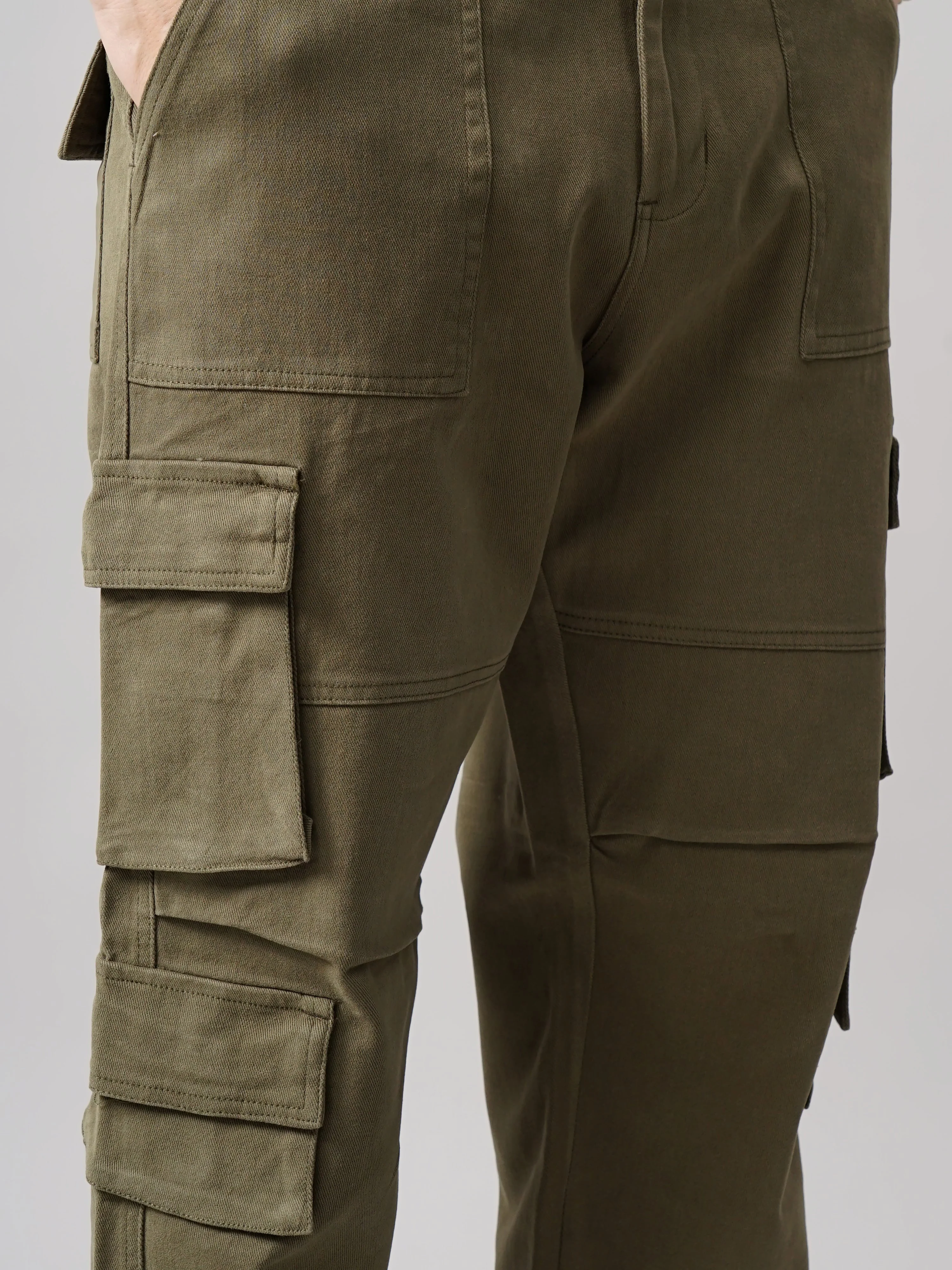 Men Quad Olive Baggy Cargo Pant - Image 4