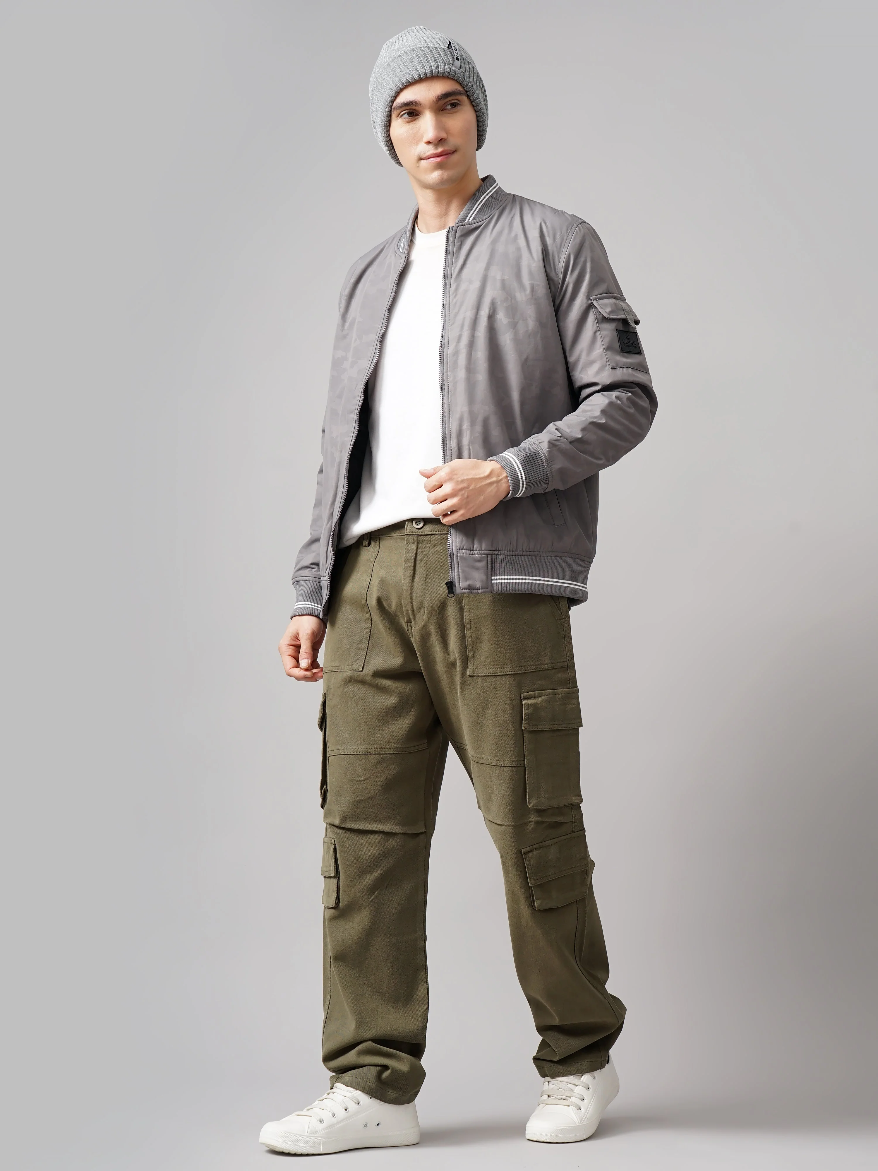 Men Quad Olive Baggy Cargo Pant - Image 5