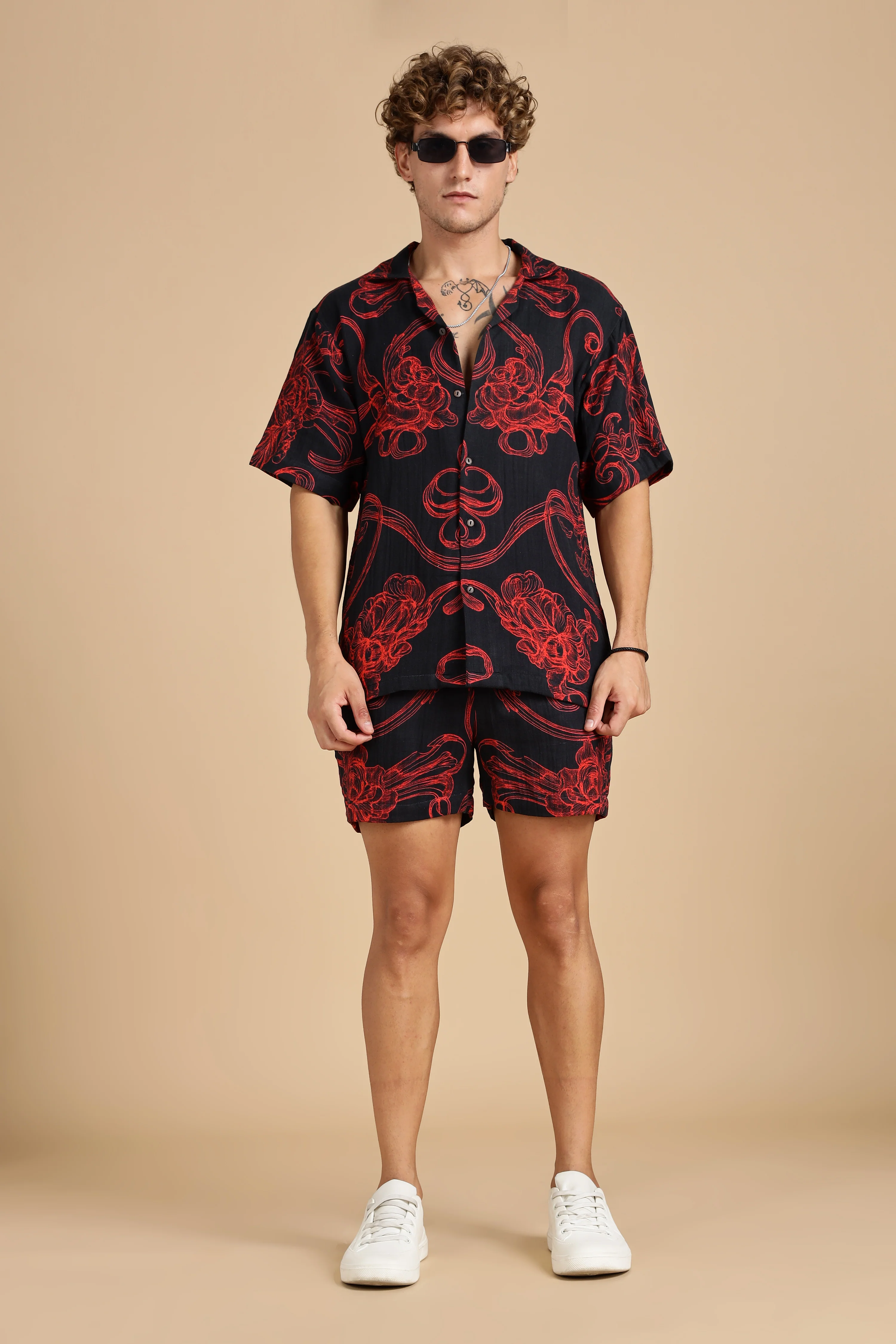 Men Raging Bloom Gauge Cotton Coord Set - Image 9