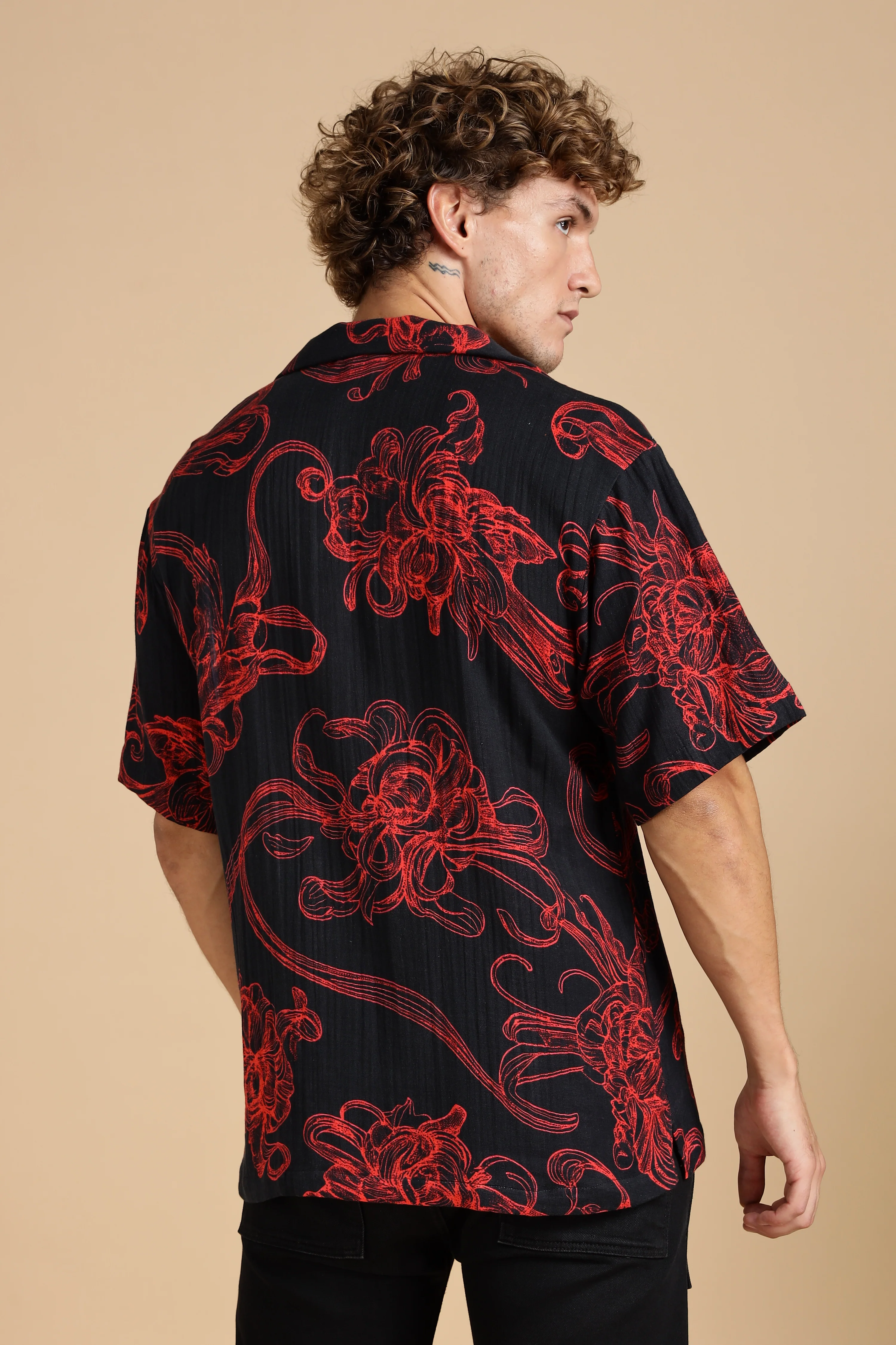 Men Raging Bloom Gauge Cotton Shirt - Image 2