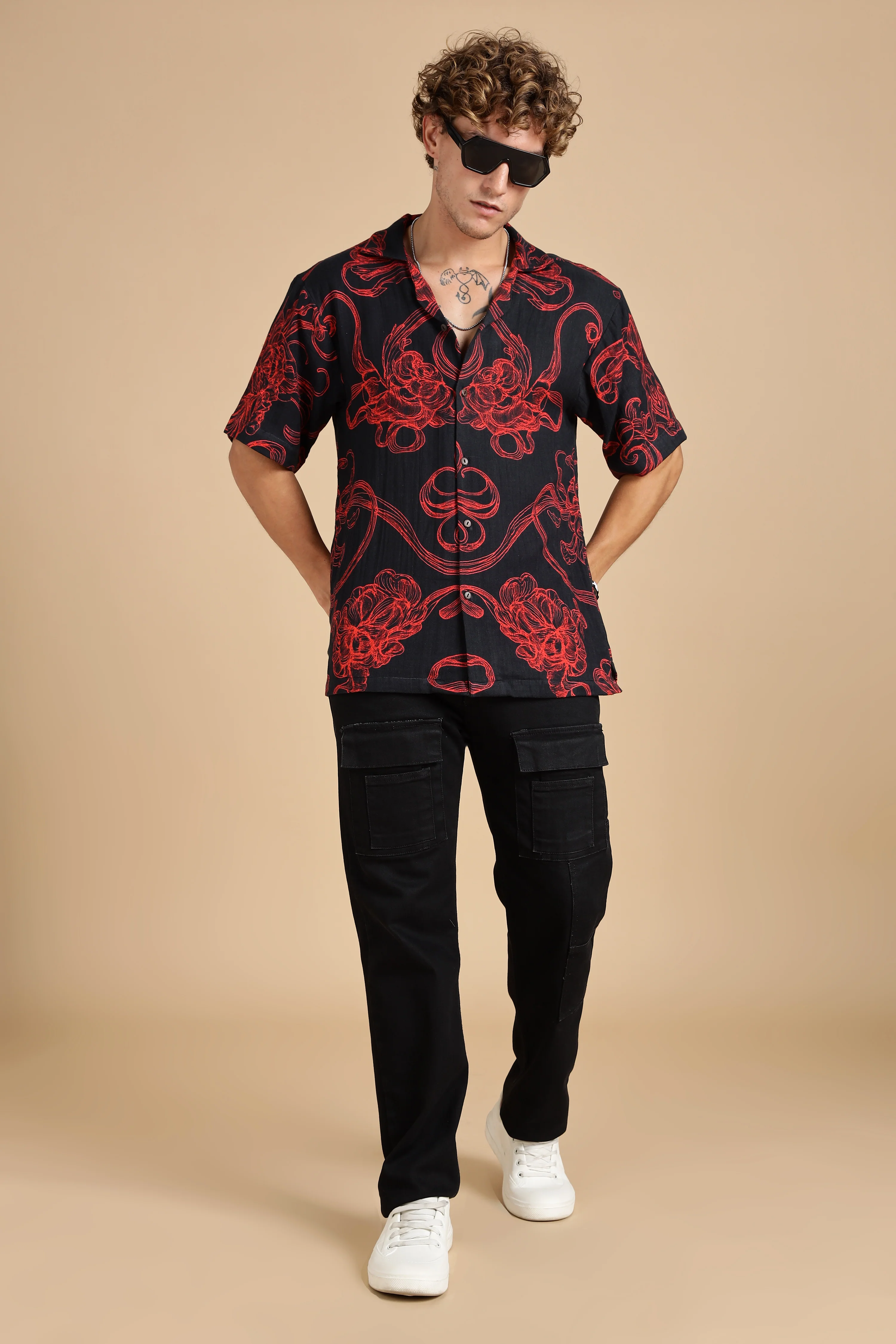 Men Raging Bloom Gauge Cotton Shirt - Image 3