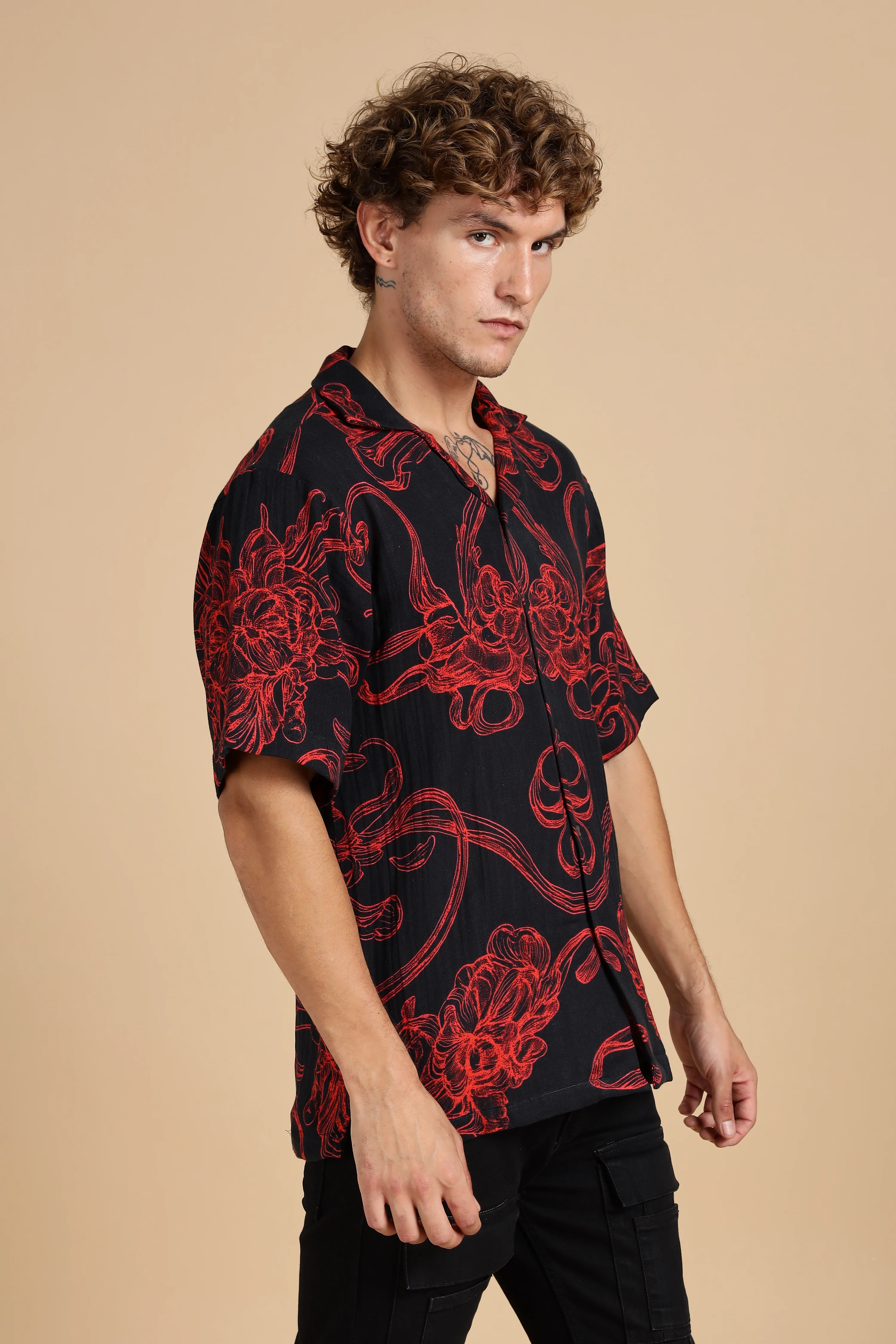 Men Raging Bloom Gauge Cotton Shirt - Image 6