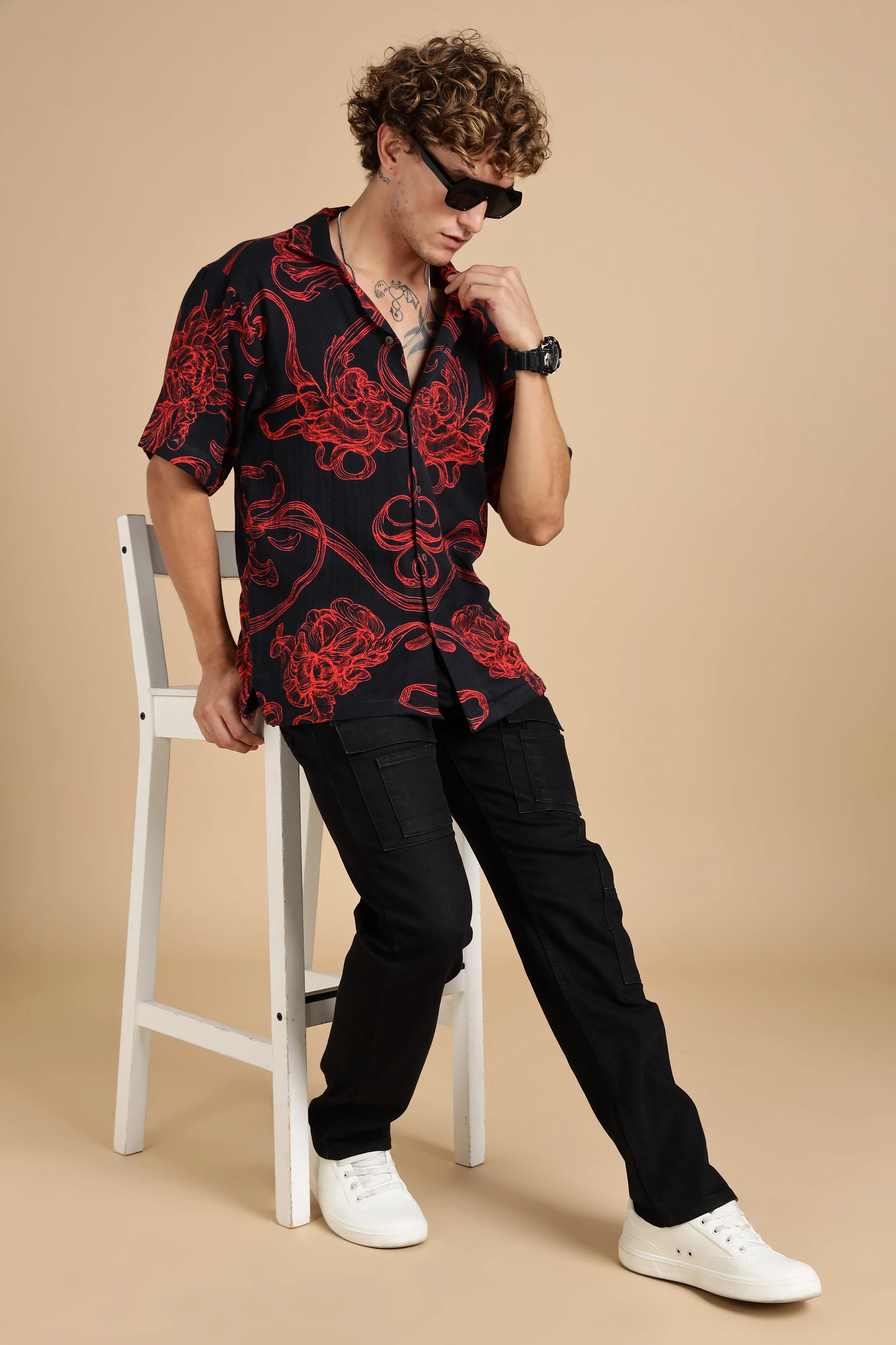 Men Raging Bloom Gauge Cotton Shirt - Image 7