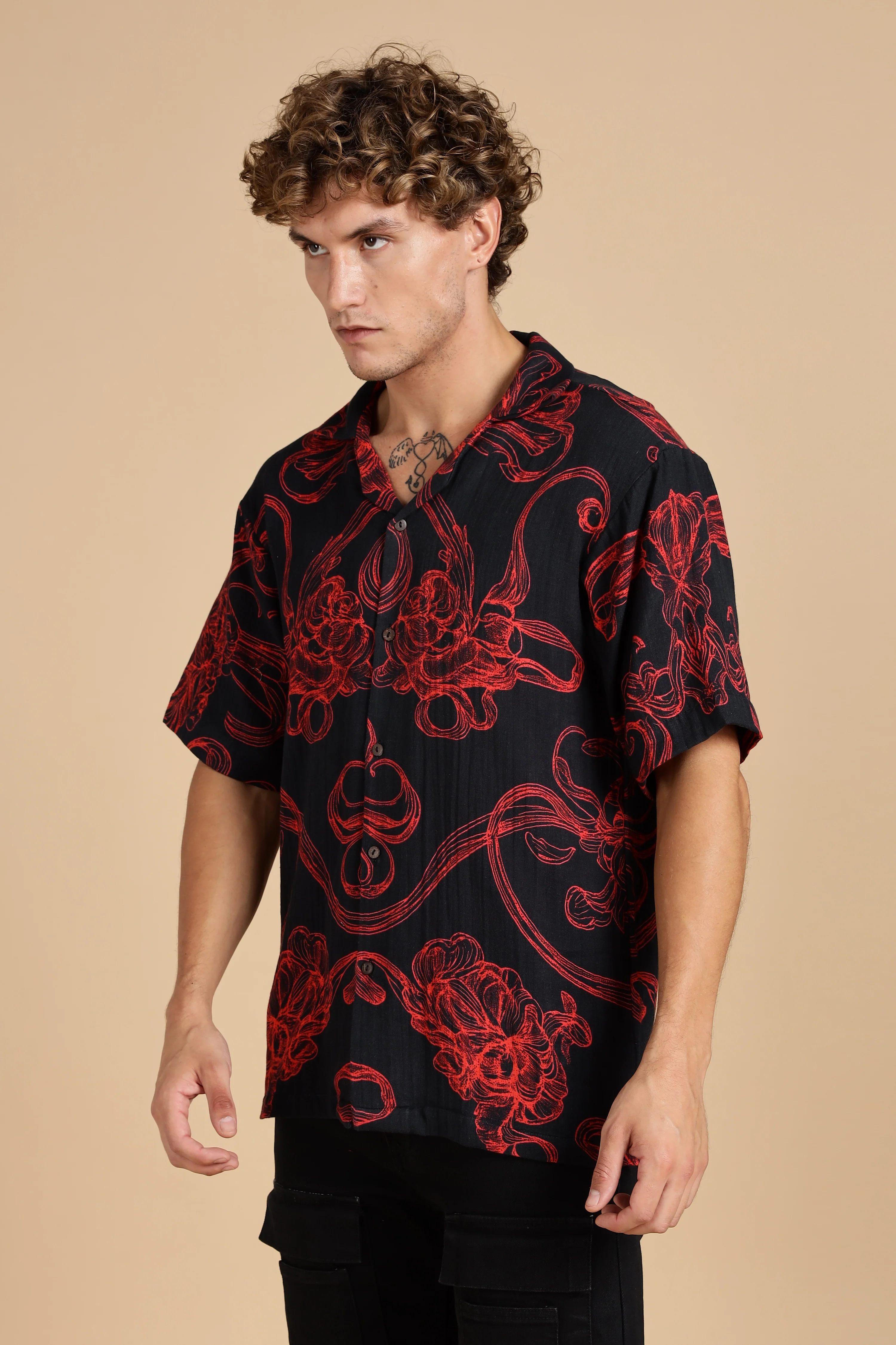Men Raging Bloom Gauge Cotton Shirt - Image 8