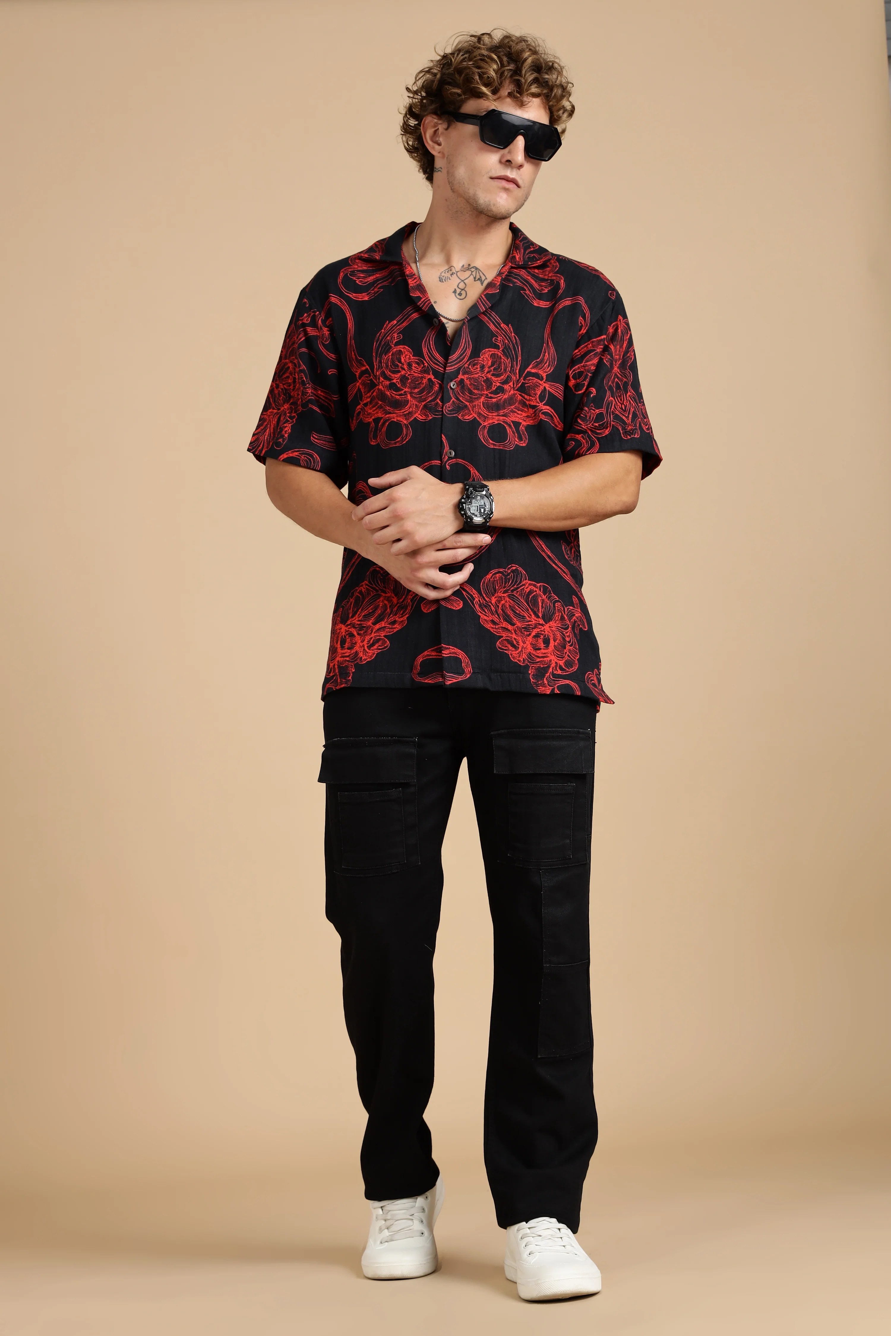 Men Raging Bloom Gauge Cotton Shirt - Image 9