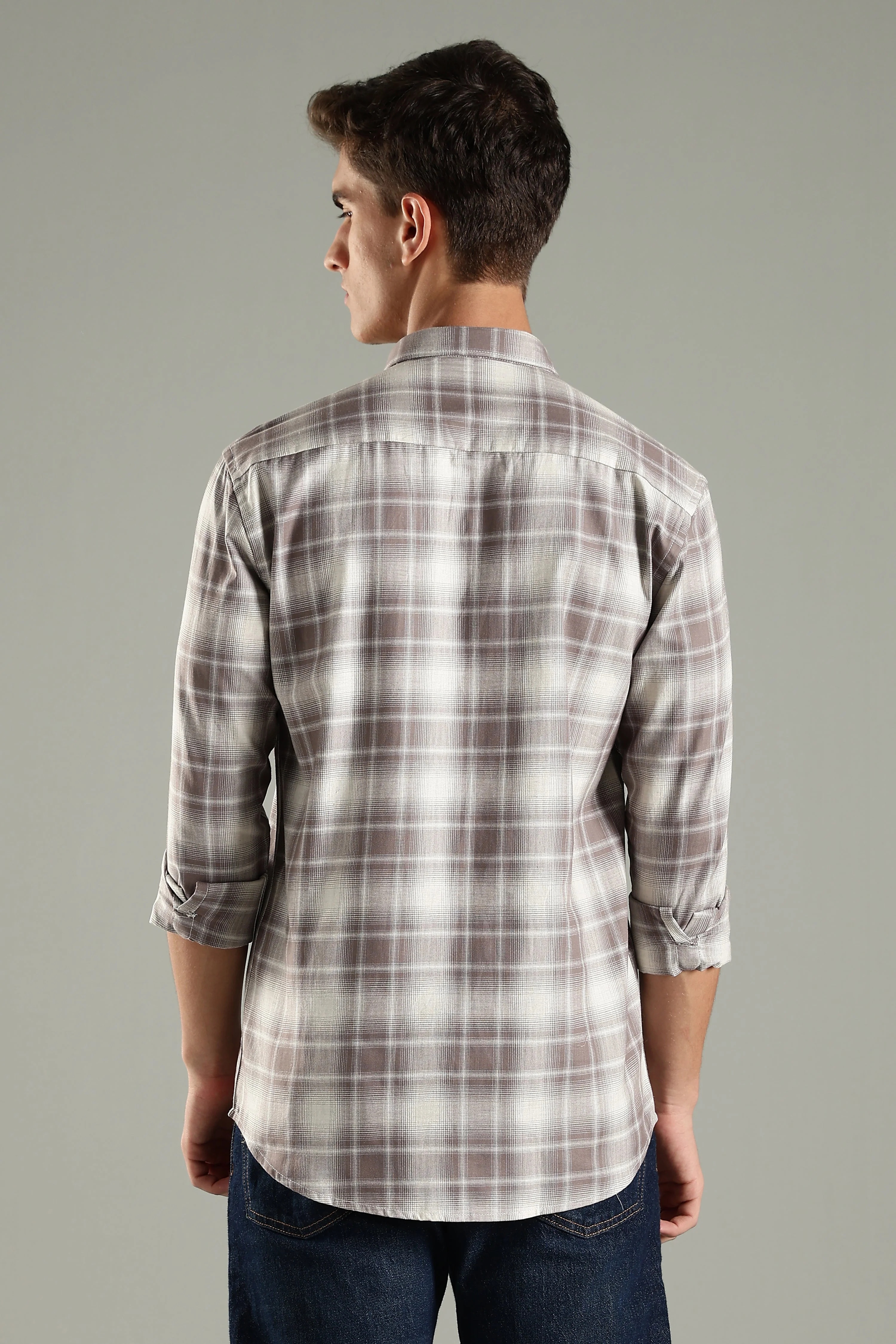 Men Raye Brown Checks Shirt - Image 2