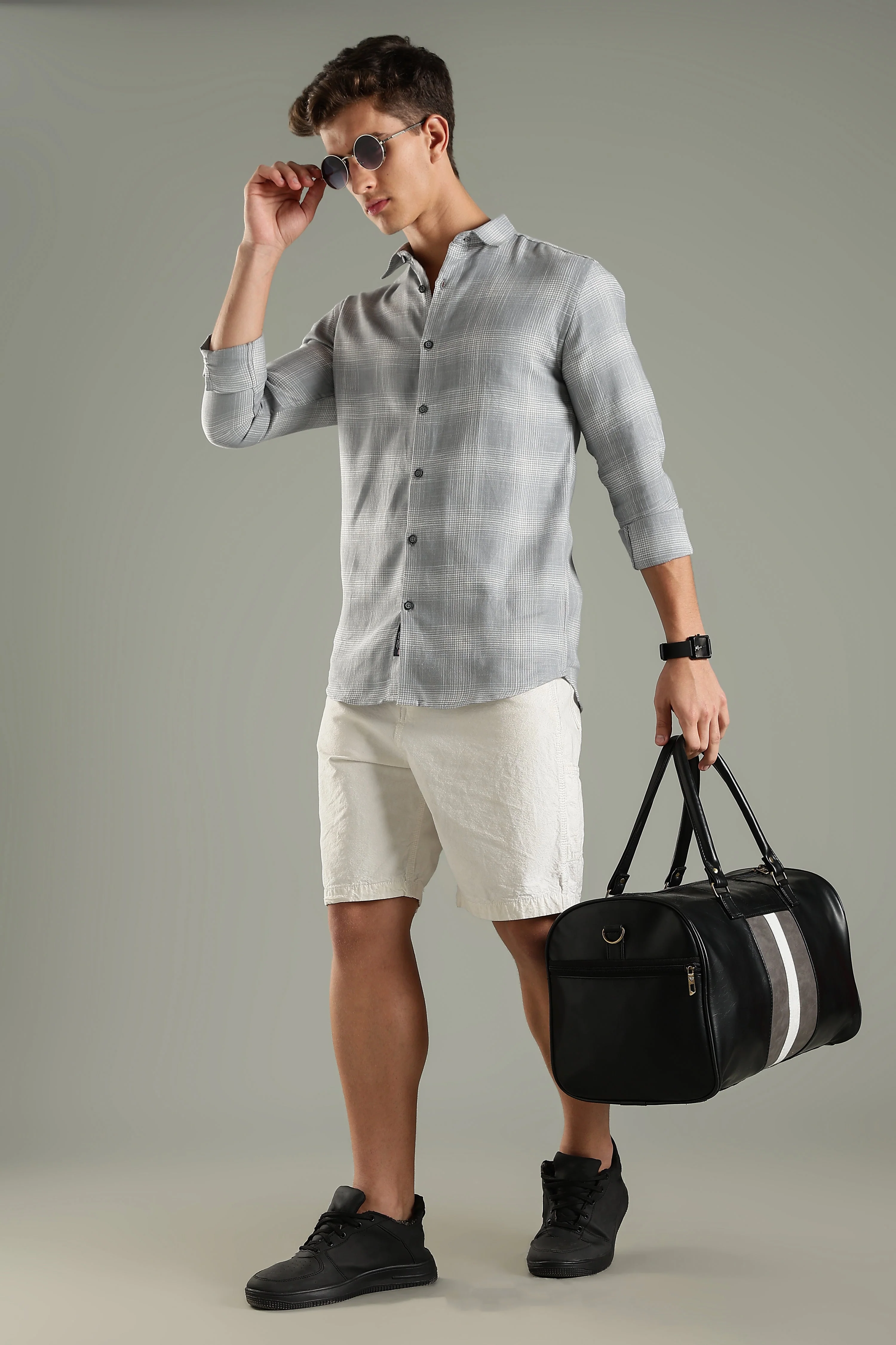 Men Raye Brown Checks Shirt - Image 7