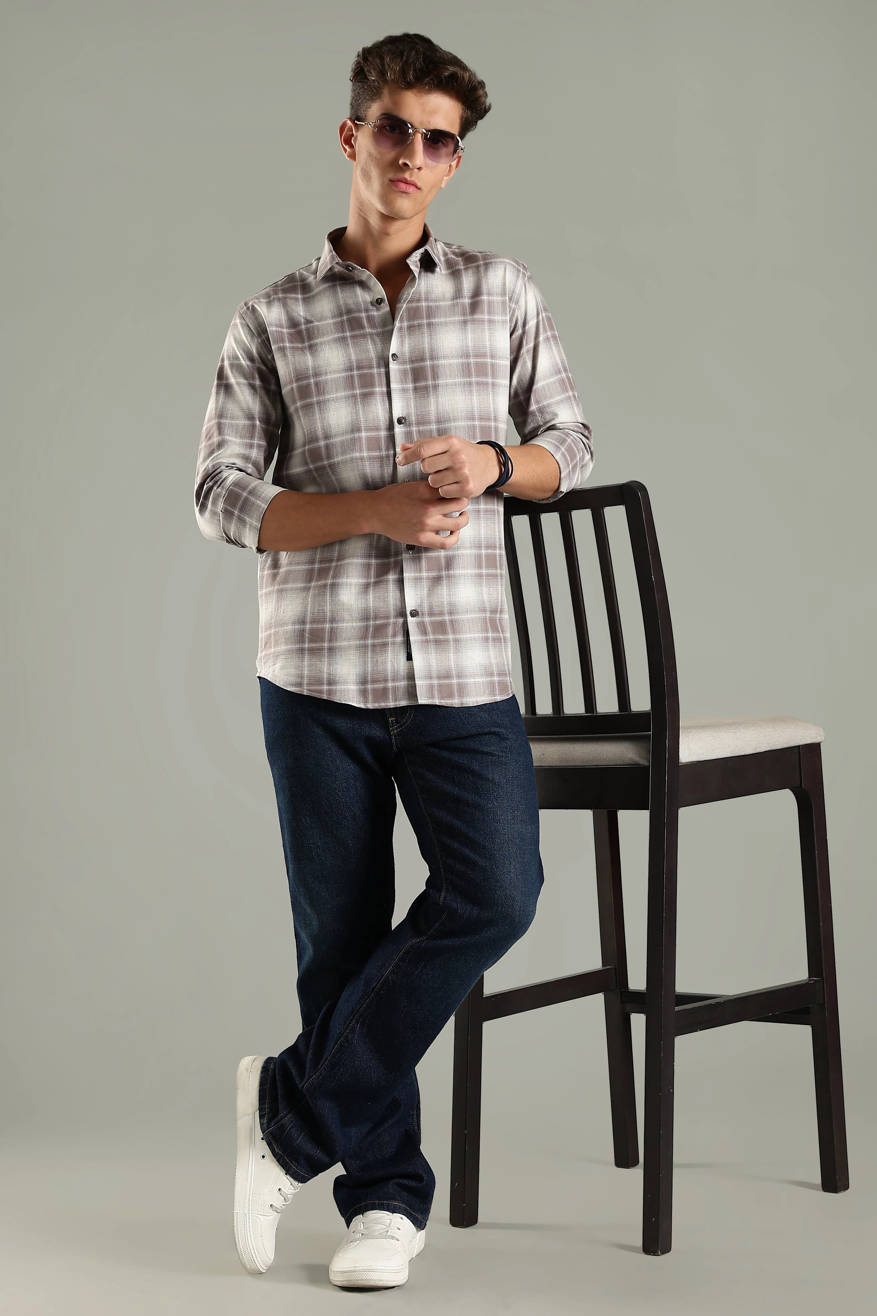 Men Raye Green Checks Shirt - Image 7