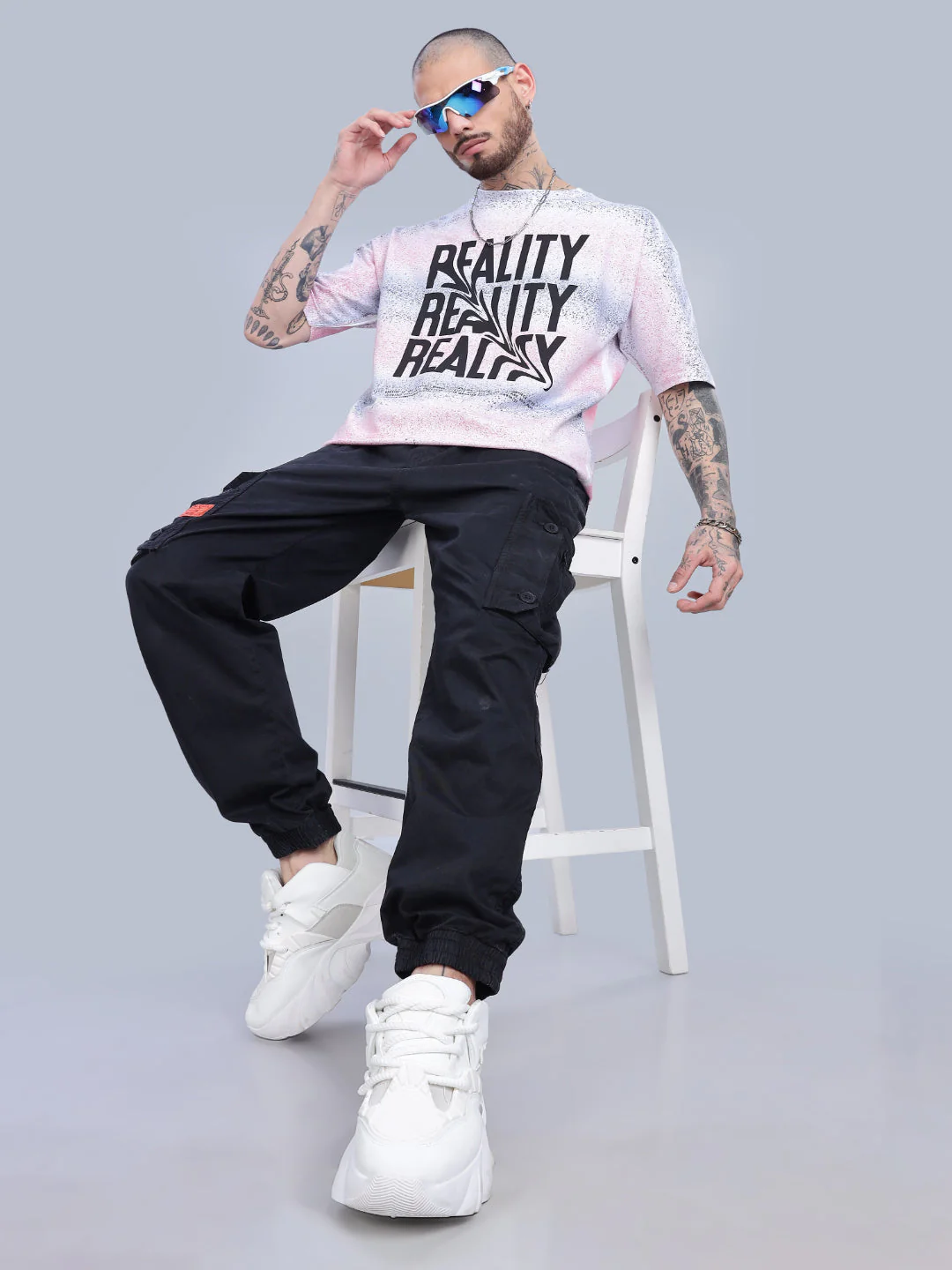 Men Reality Oversized Cream T-Shirt - Image 7