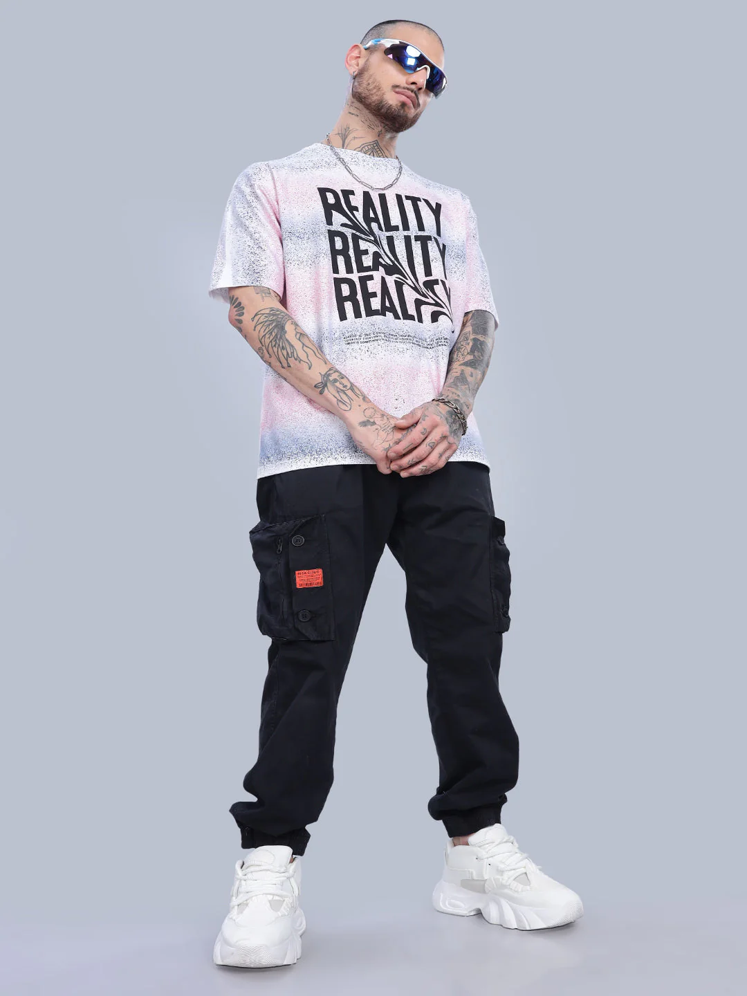 Men Reality Oversized Pink T-Shirt - Image 6