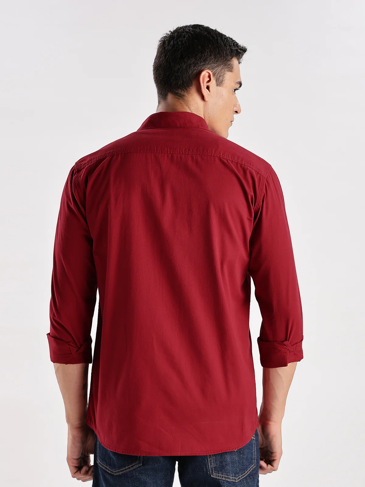 Men Red Cargo Shirt - Image 2