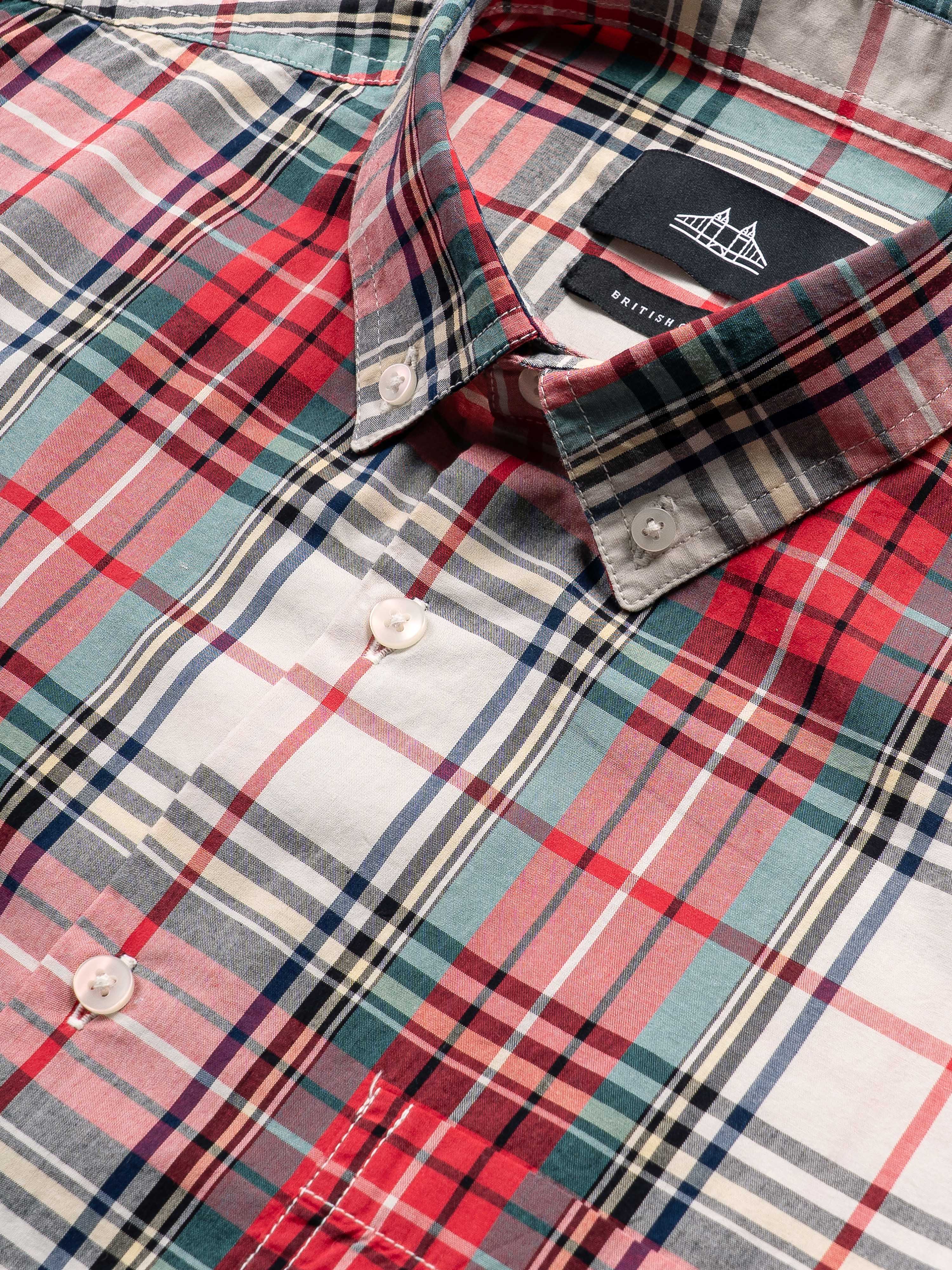 Men Red Checked Shirt - Image 7