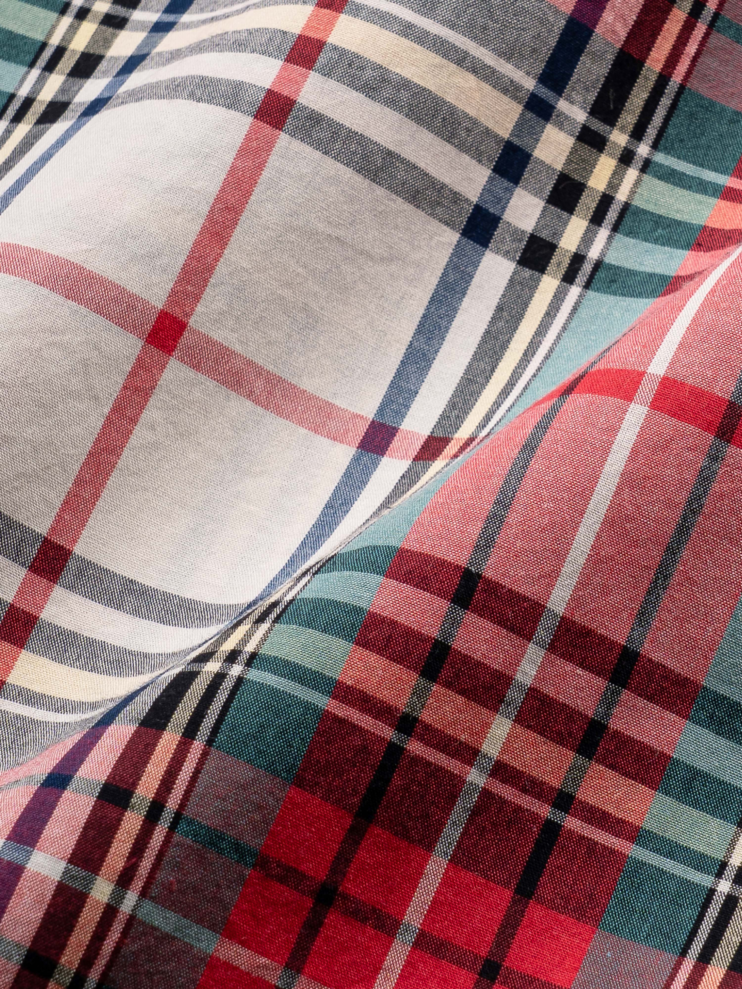 Men Red Checked Shirt - Image 8