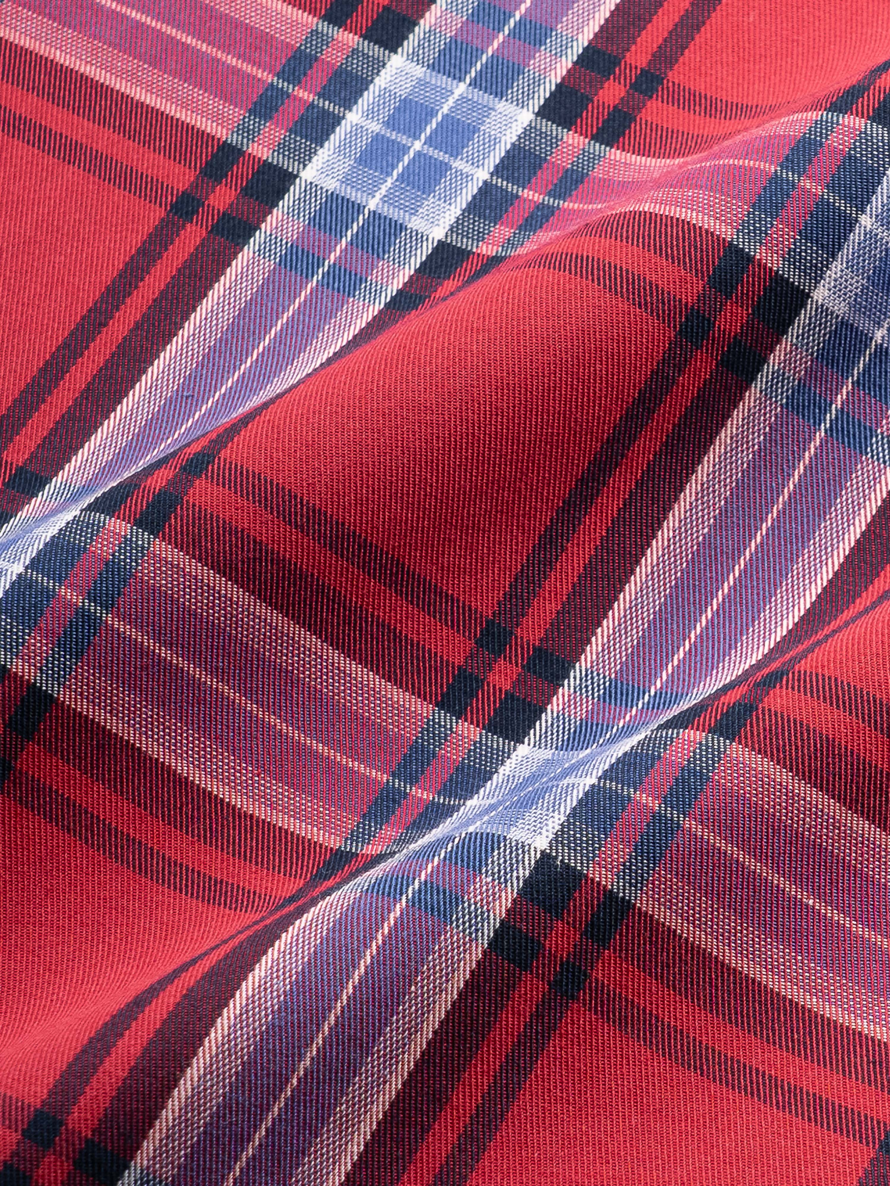 Men Red Checked Shirt - Image 8
