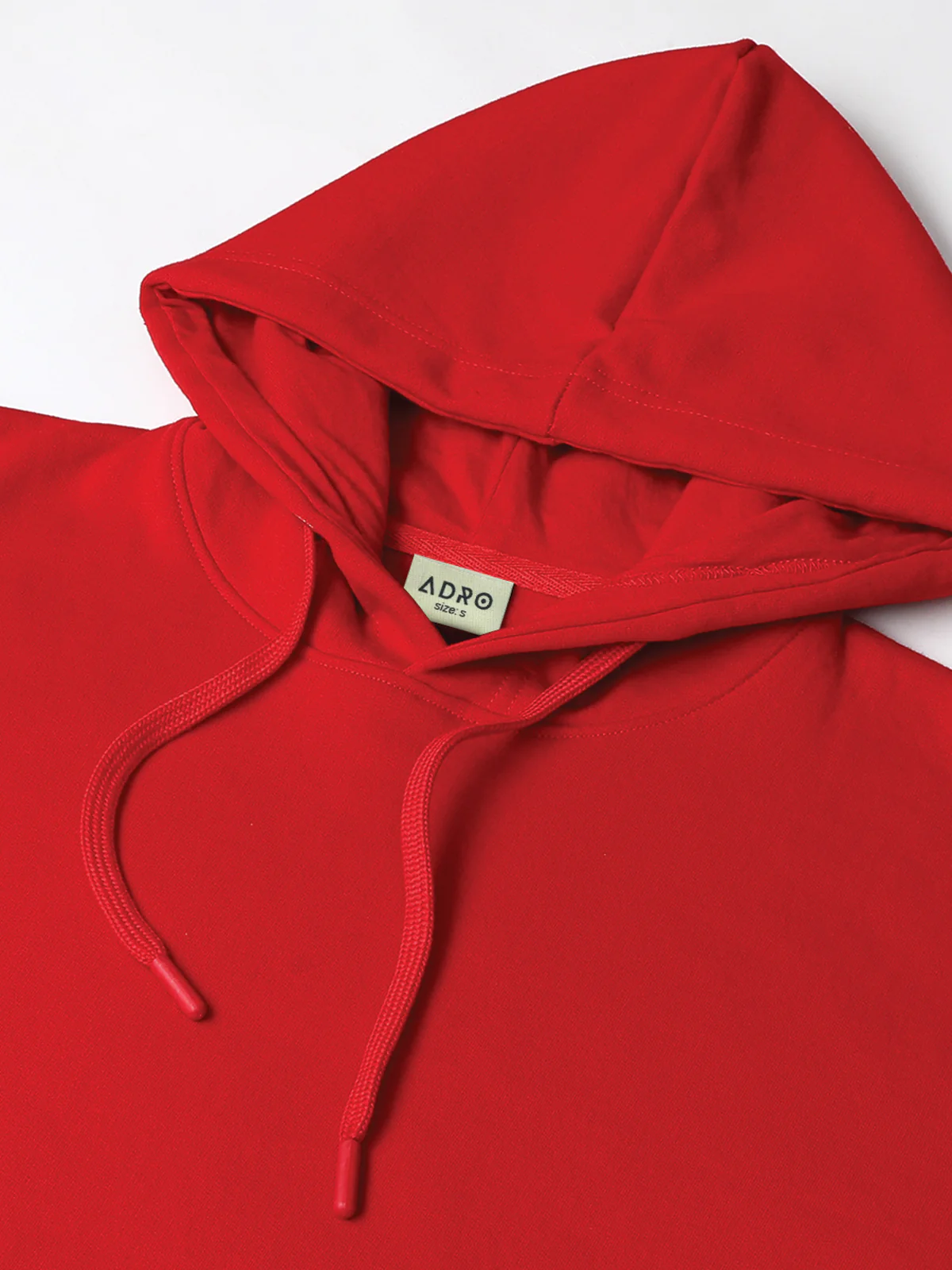 Men Red Cotton Fleece Hoodie - Image 5