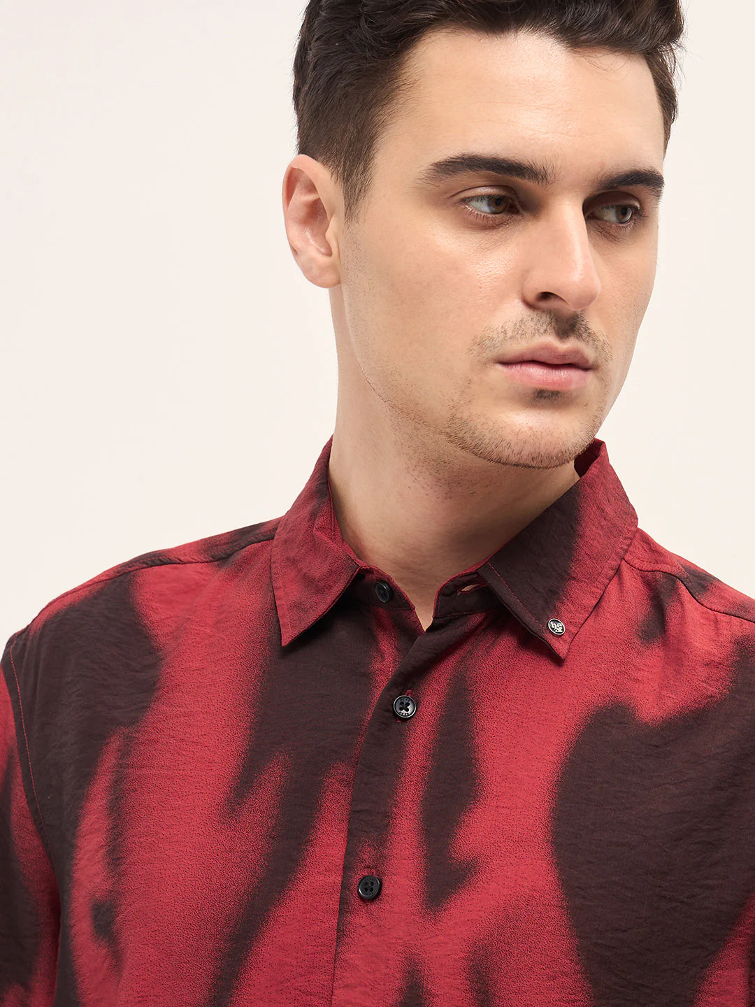 Men Red Digital Print Relax Fit Casual Shirt - Image 5