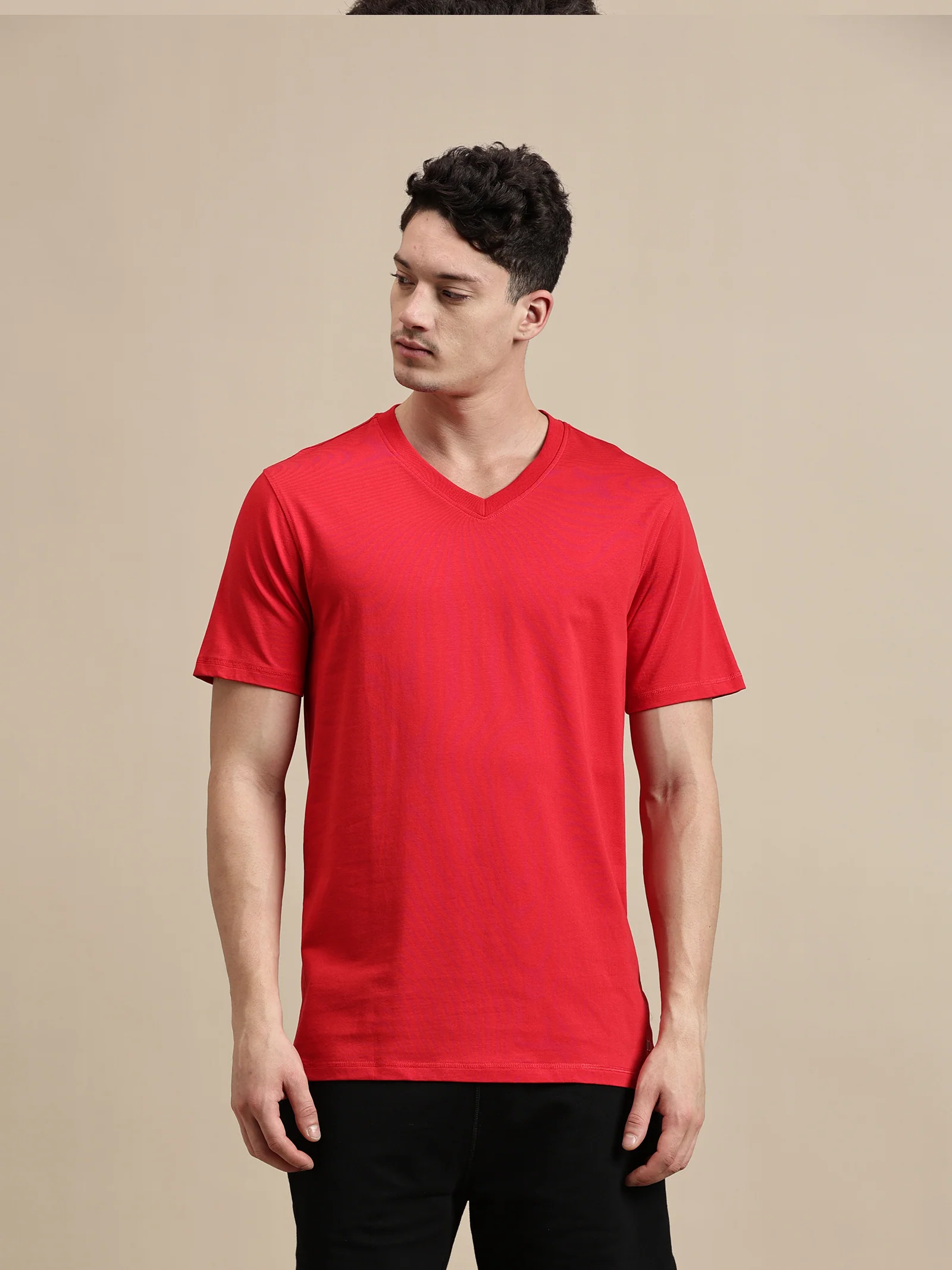 Men Red Half Sleeve T-Shirt - Image 5