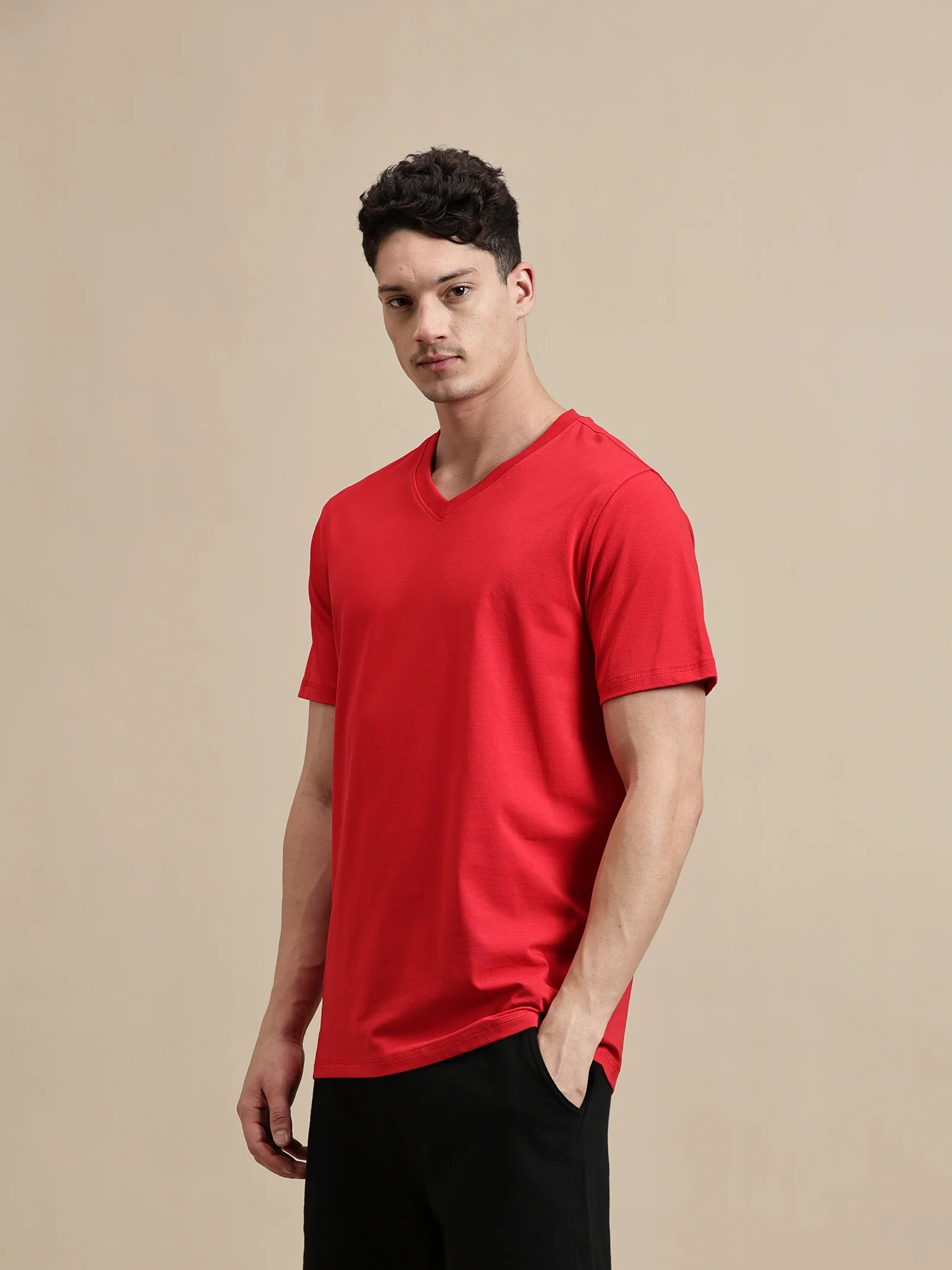 Men Red Half Sleeve T-Shirt - Image 6