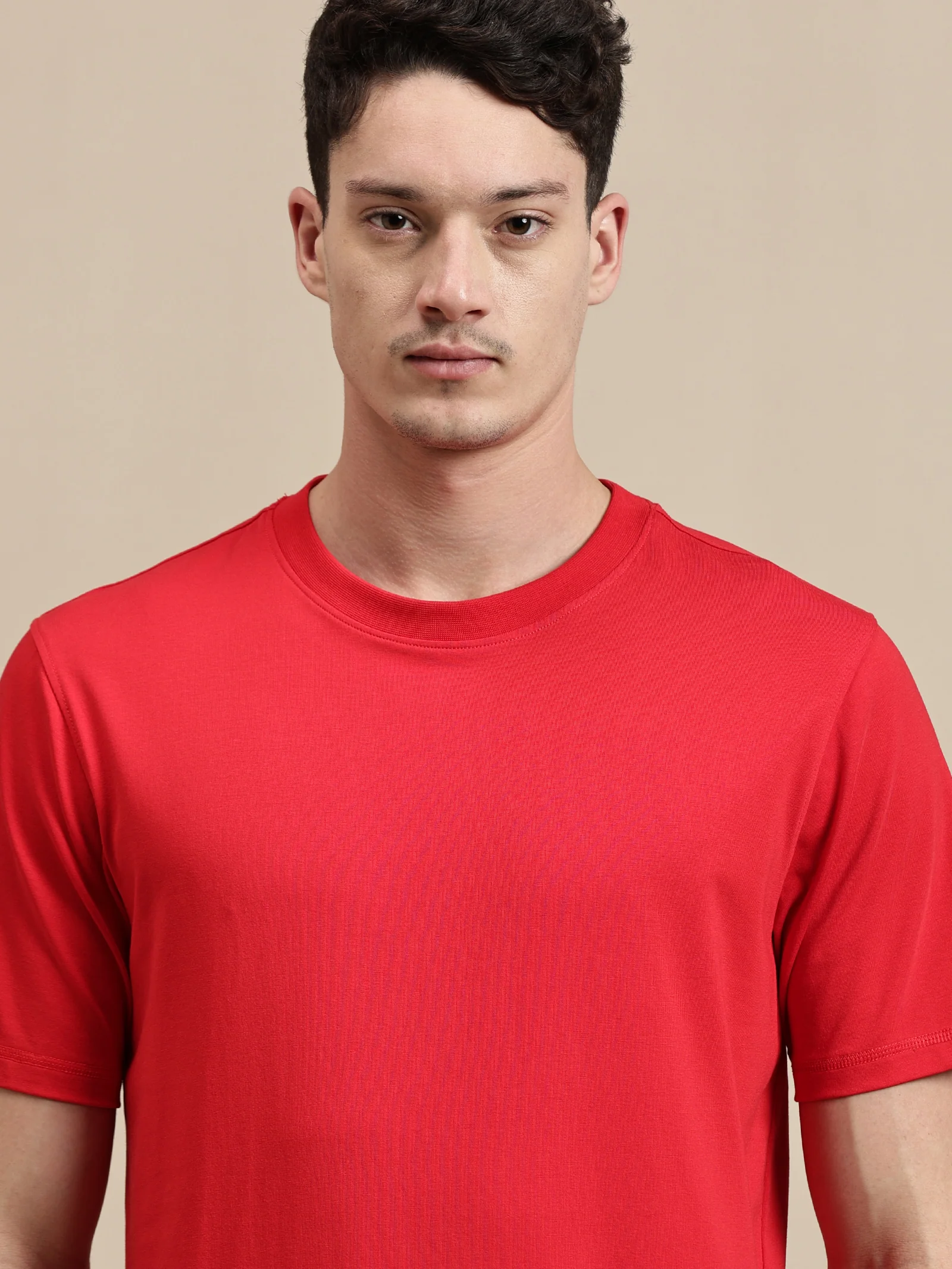 Men Red Half Sleeve T-Shirt - Image 4
